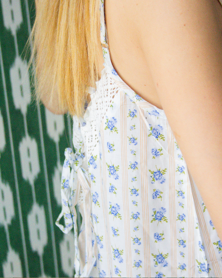CAMISÓN GALA (floral rayas)