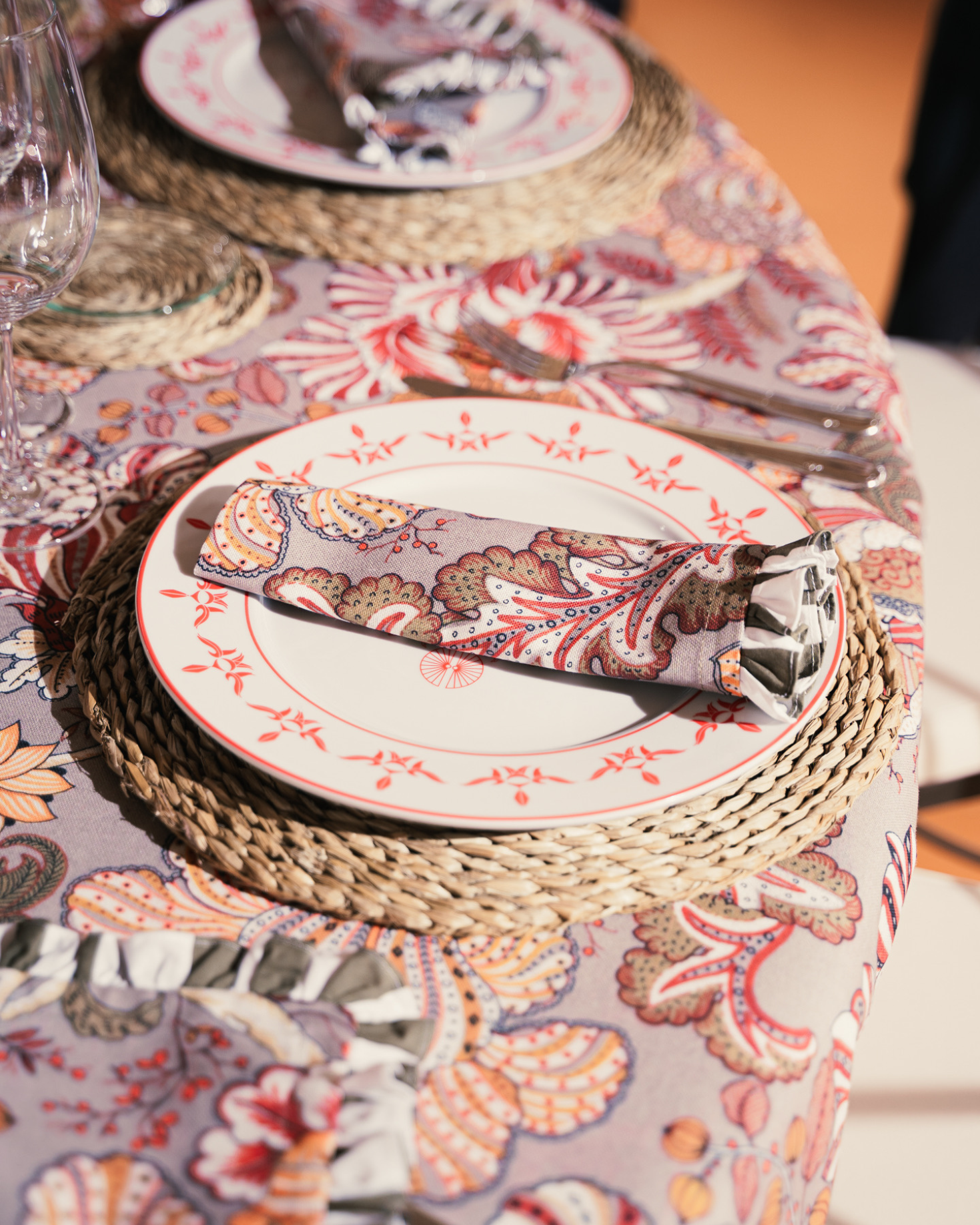 SERVILLETA BEGONIA (gris y verde)