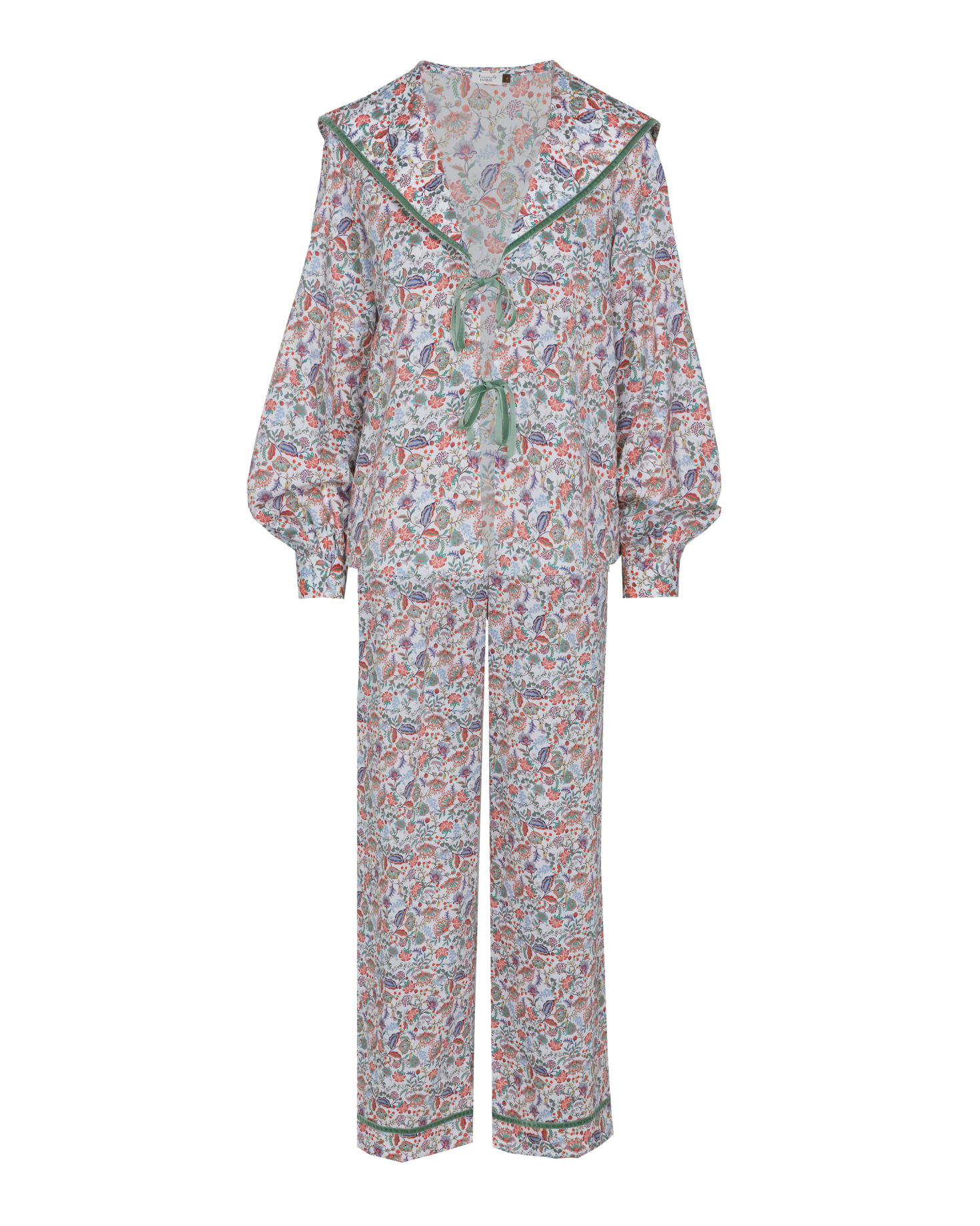 CASTLE PAJAMAS (coral and green)