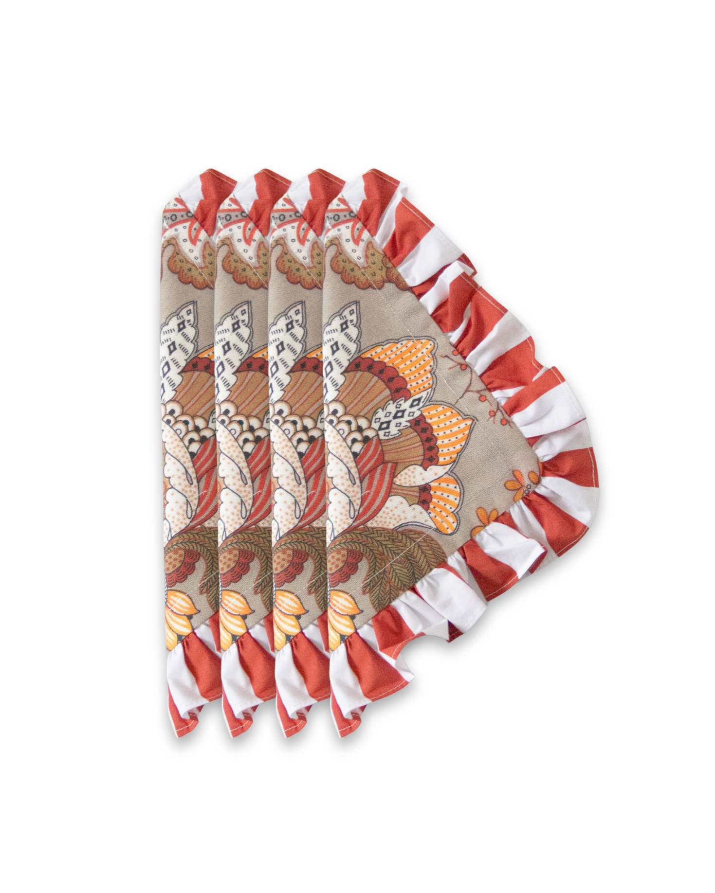 PACK OF 4 BEGONIA NAPKINS (Grey and Boiler)