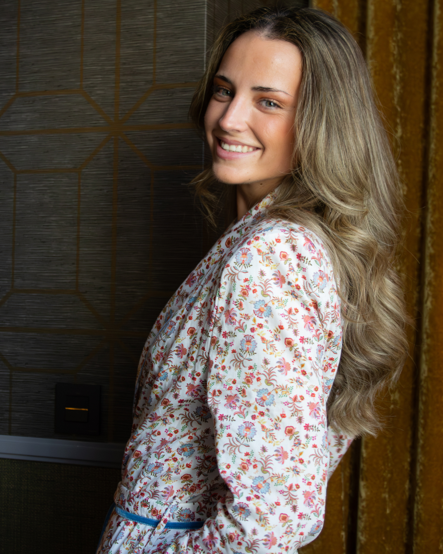 BATA FLORAL AZUL