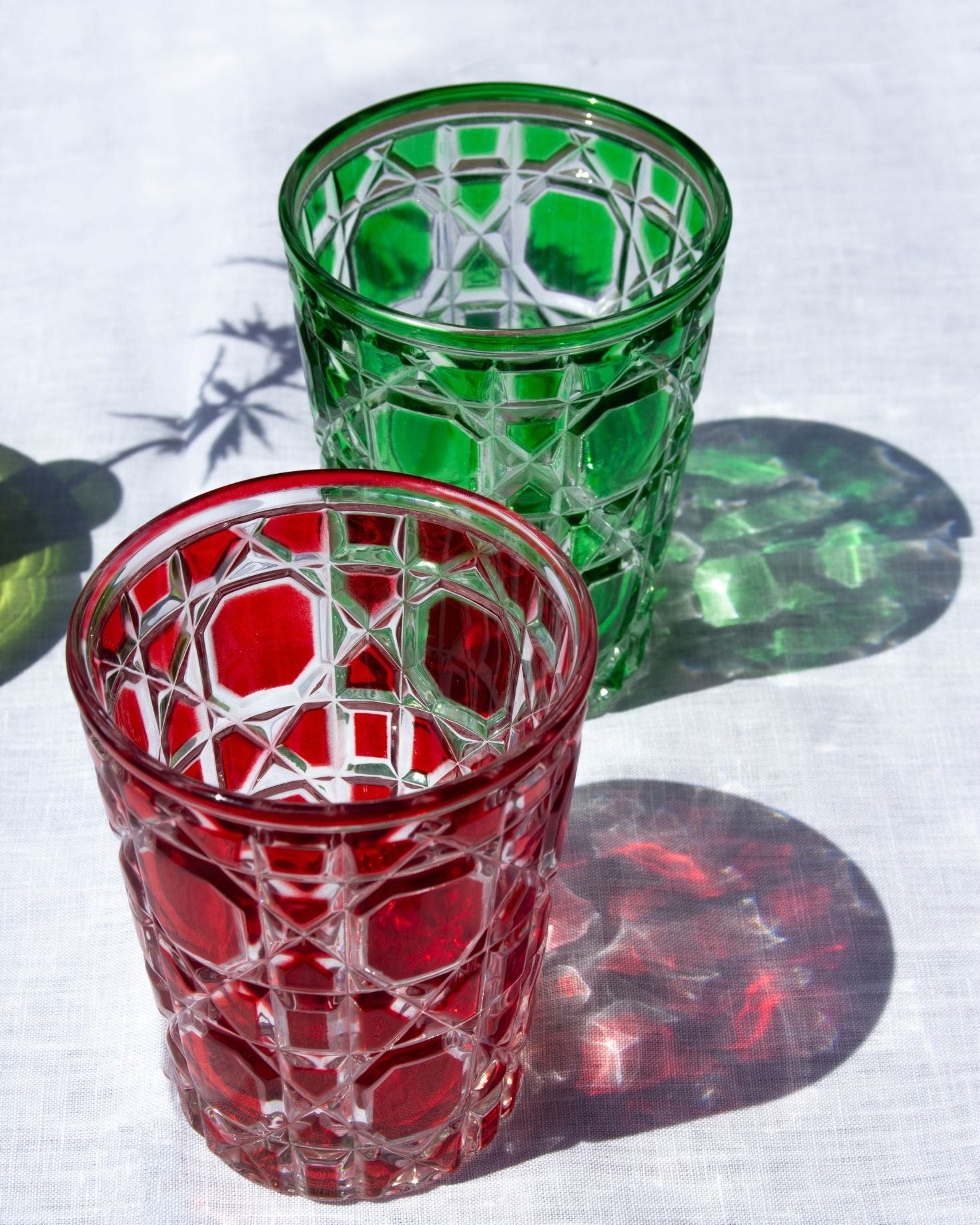 VASO DE CRISTAL ROJO