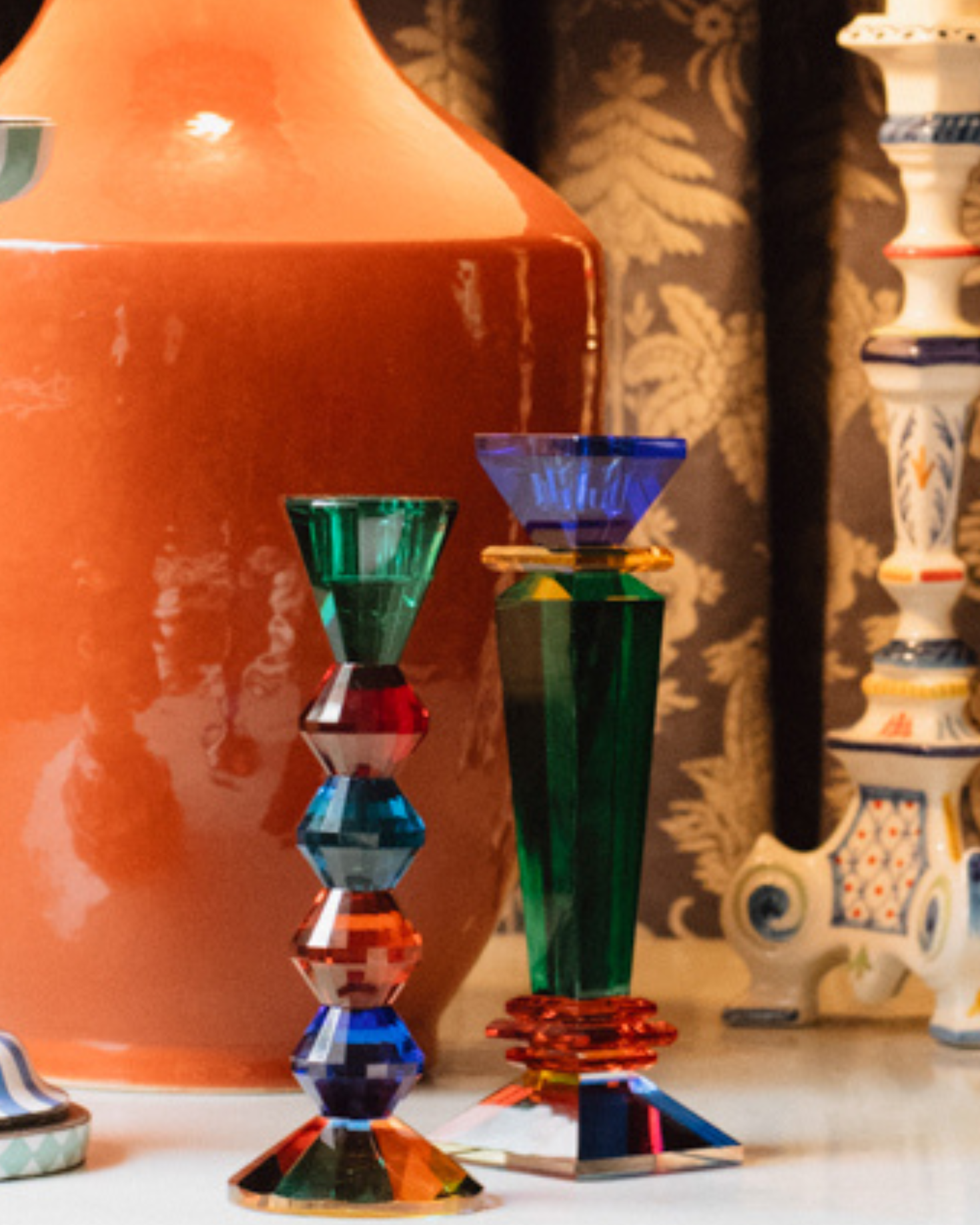 CANDELABRO COLORES CRISTAL LARGO