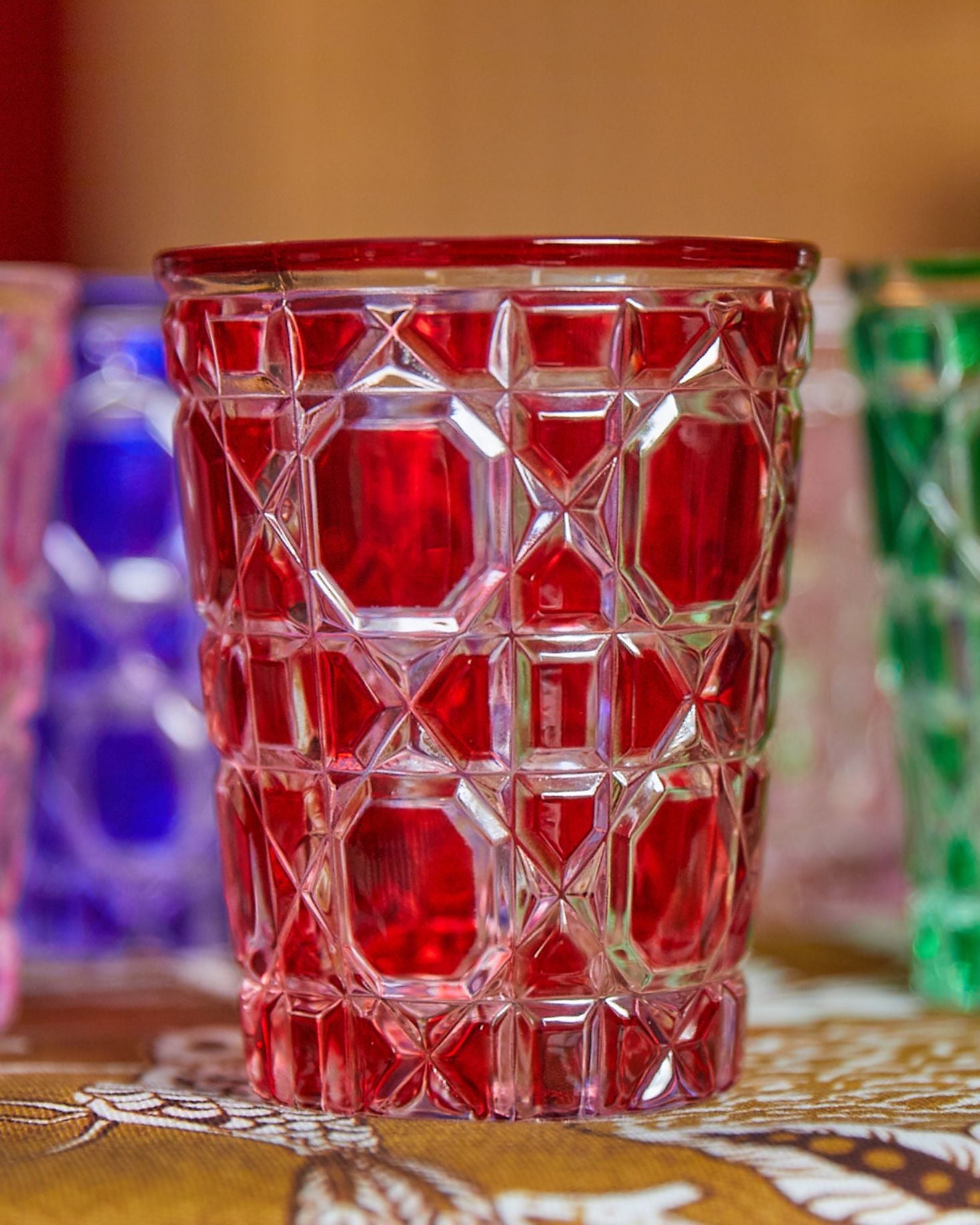 VASO DE CRISTAL ROJO