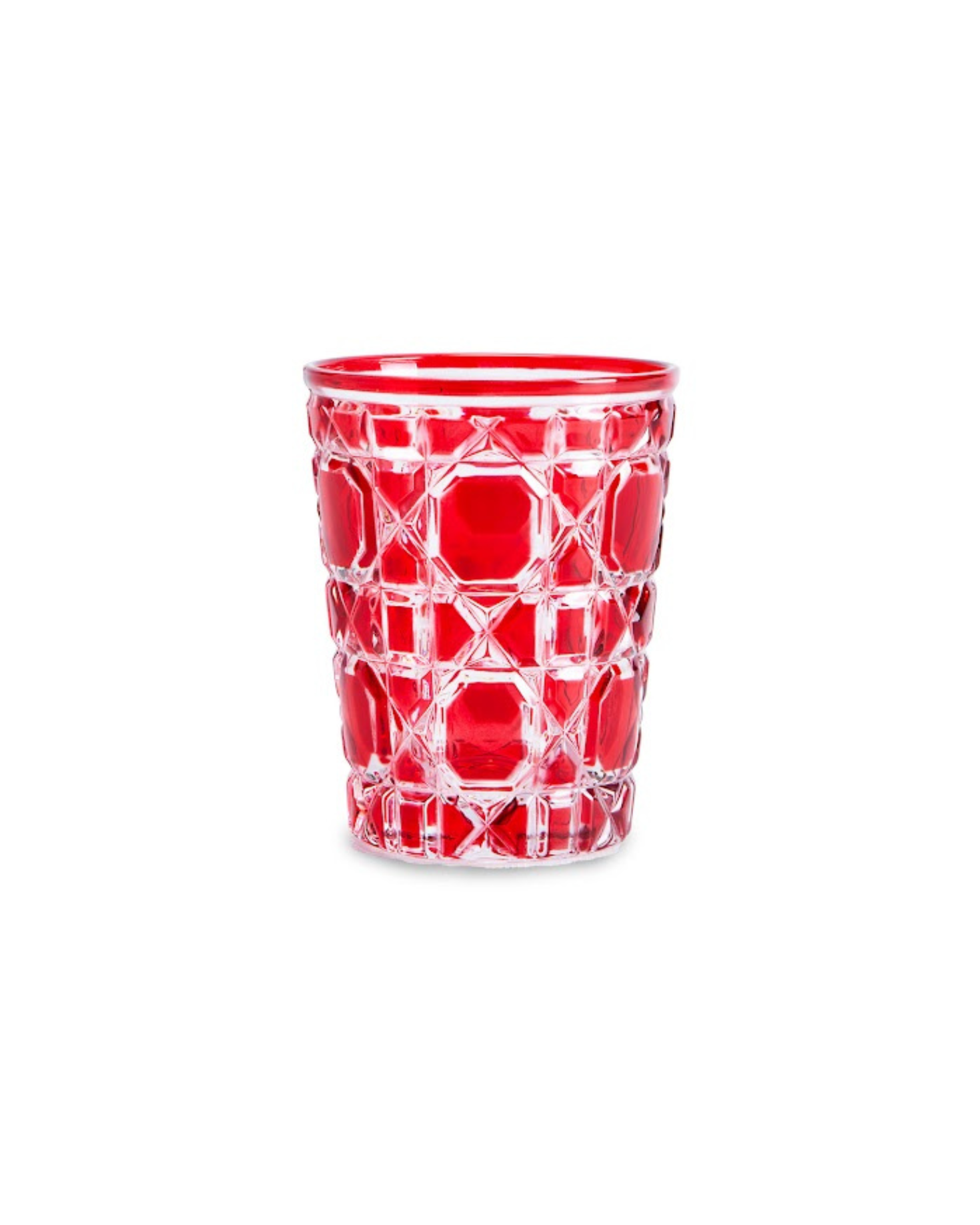 VASO DE CRISTAL ROJO