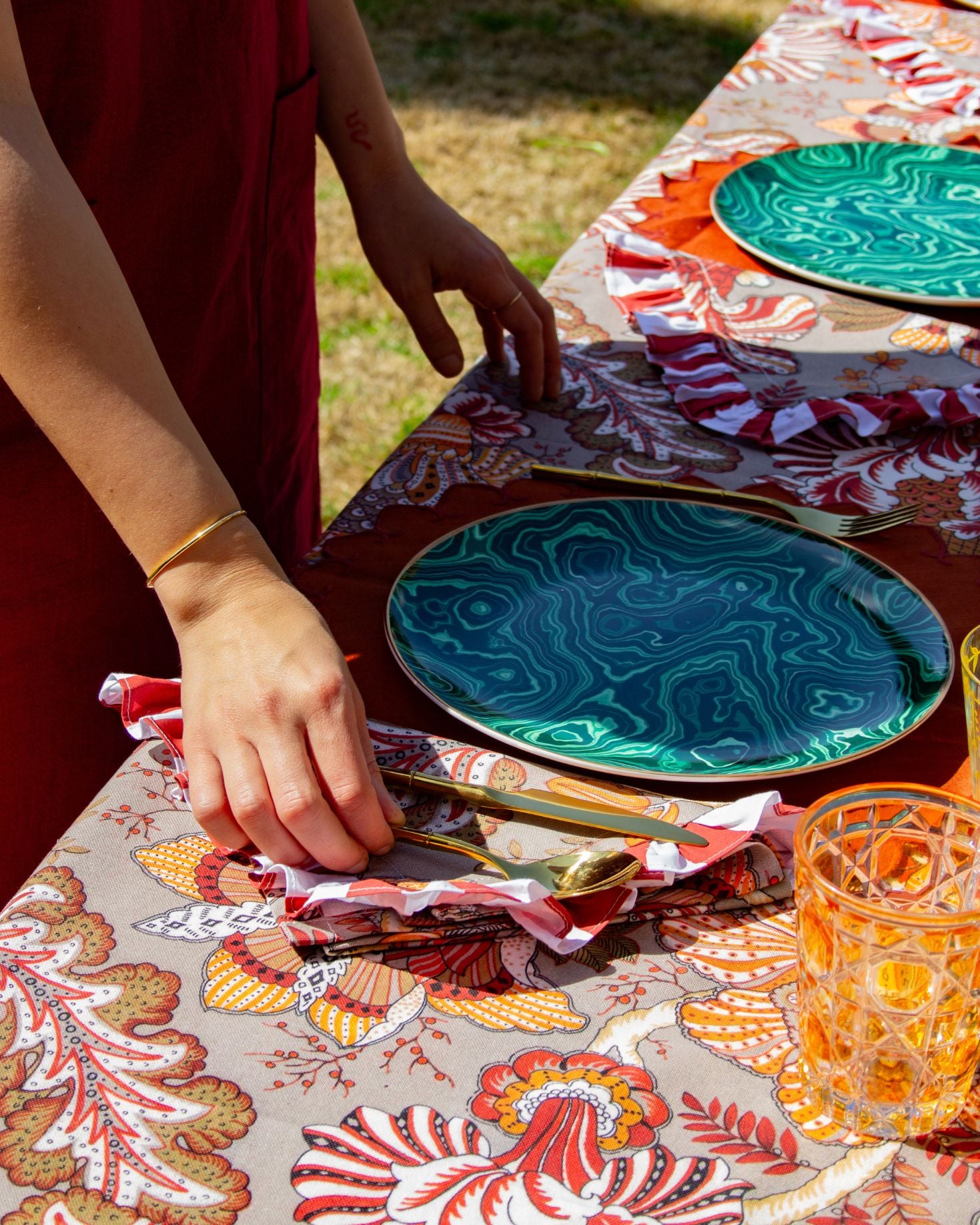 SERVILLETA BEGONIA (gris y caldera)