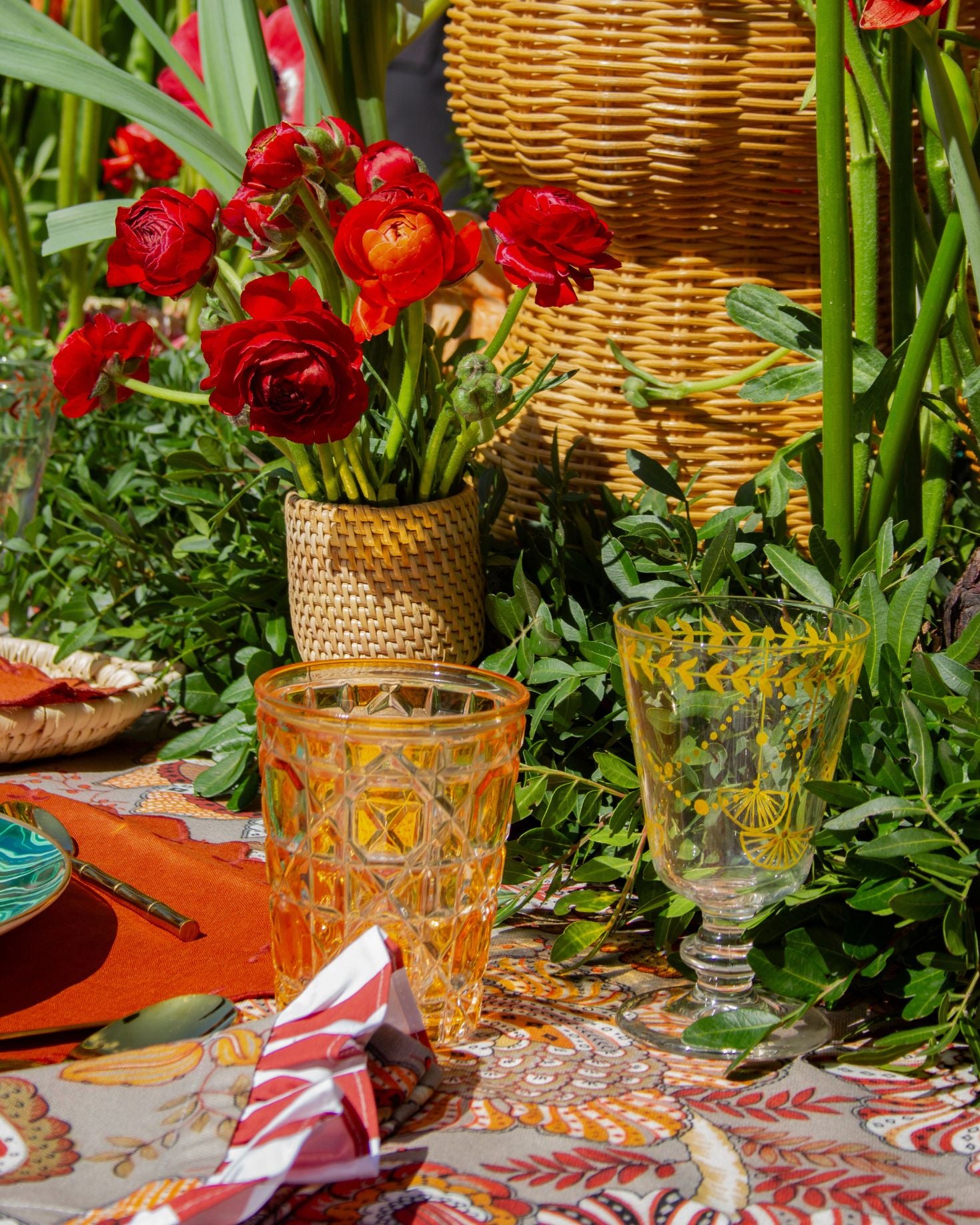PACK 6 VASOS DE CRISTAL NARANJA