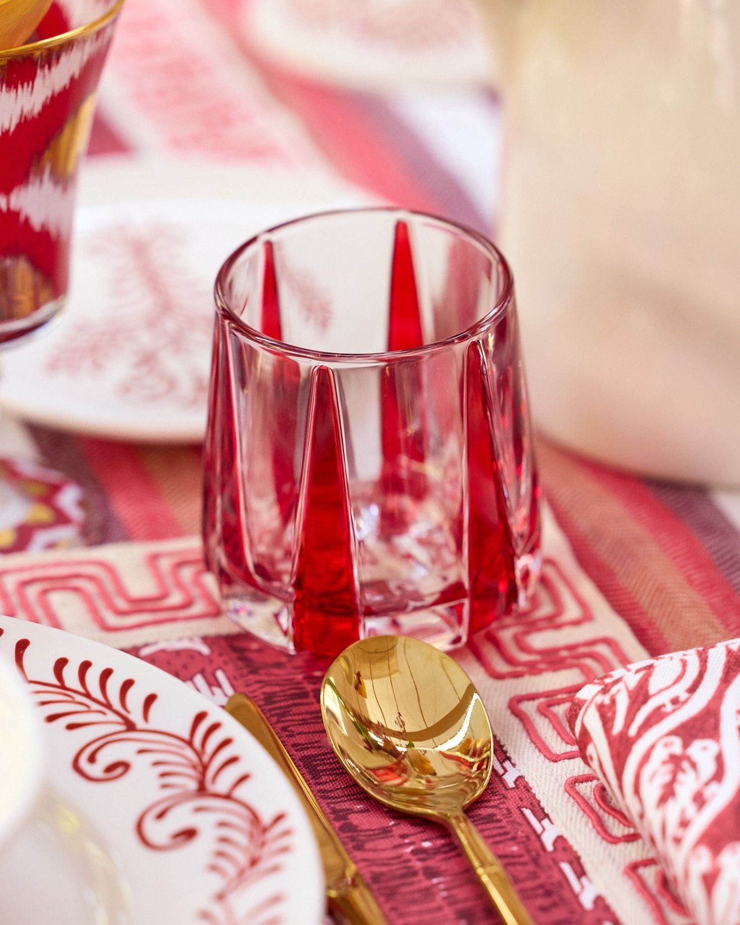 VASO CRISTAL RAYA (rojo)