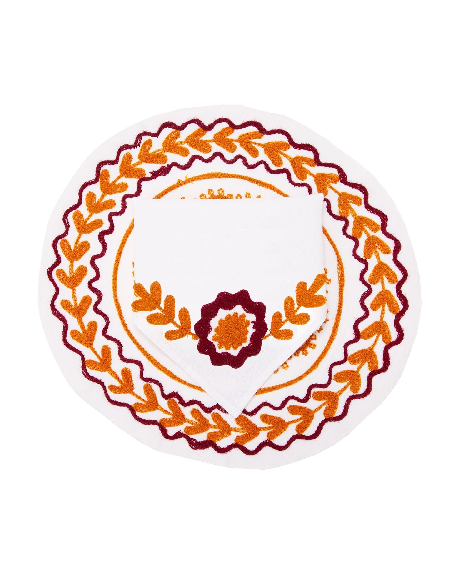 SET INDIVIDUAL Y SERVILLETA CALÉNDULA NARANJA