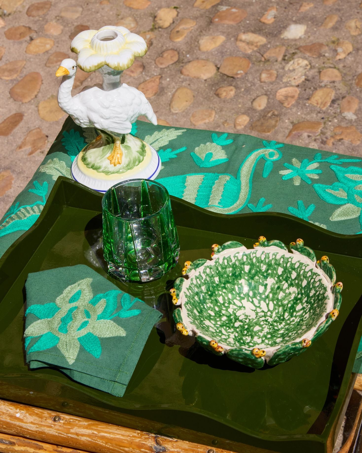 SET INDIVIDUAL Y SERVILLETA CAÑA VERDE