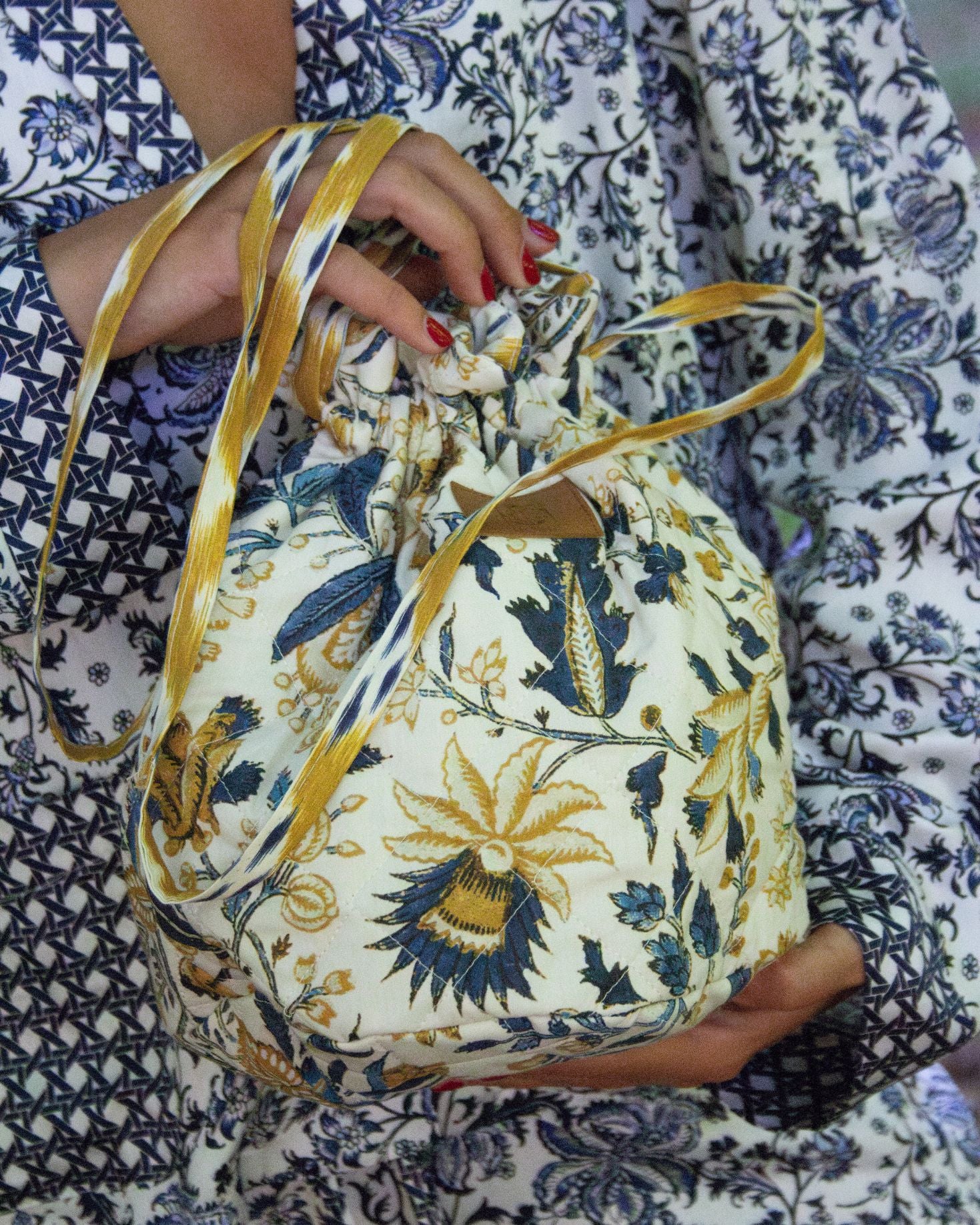 PACK 3 NECESERES FLORAL AZUL