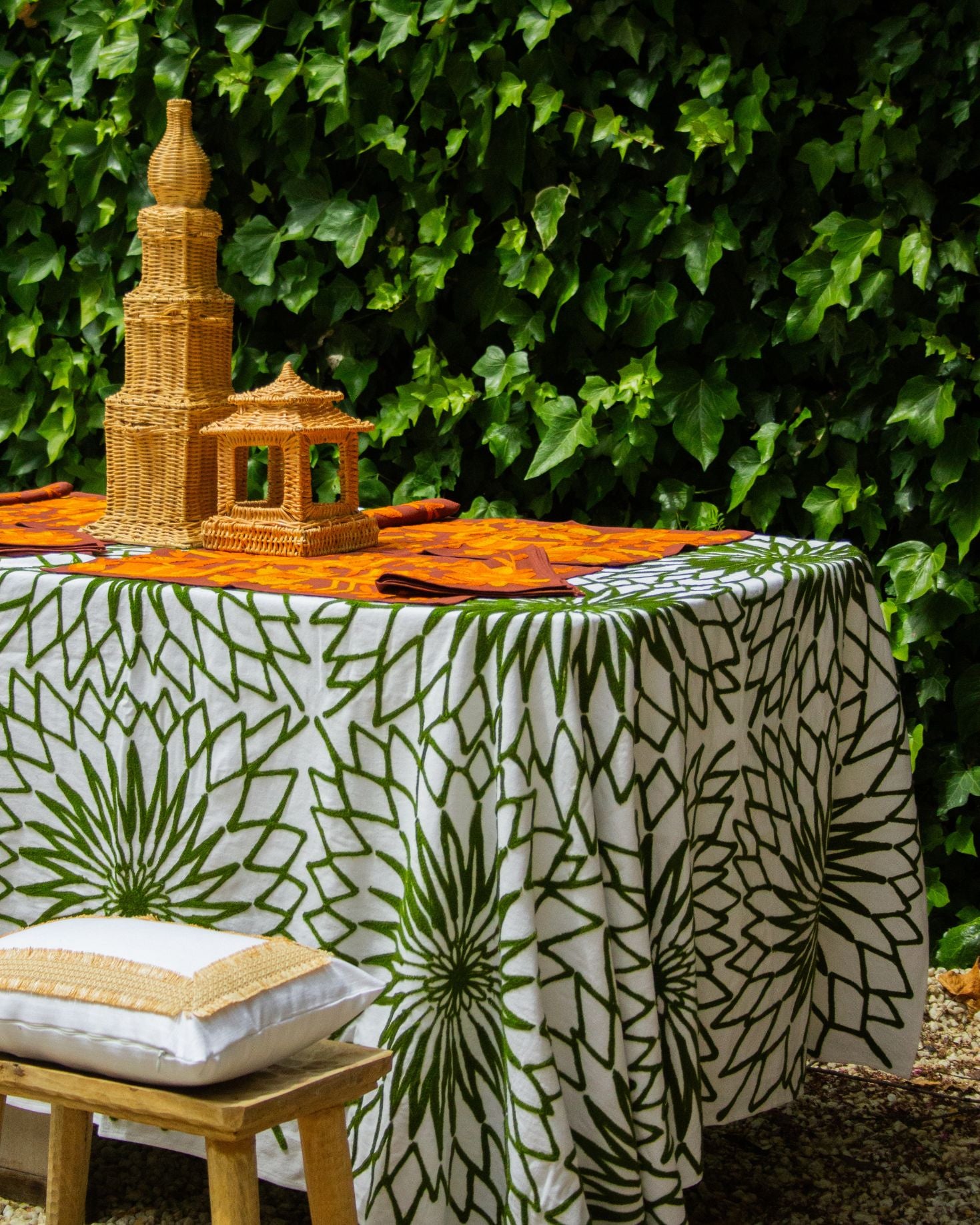 SET MANTEL Y SERVILLETAS CARDO VERDE