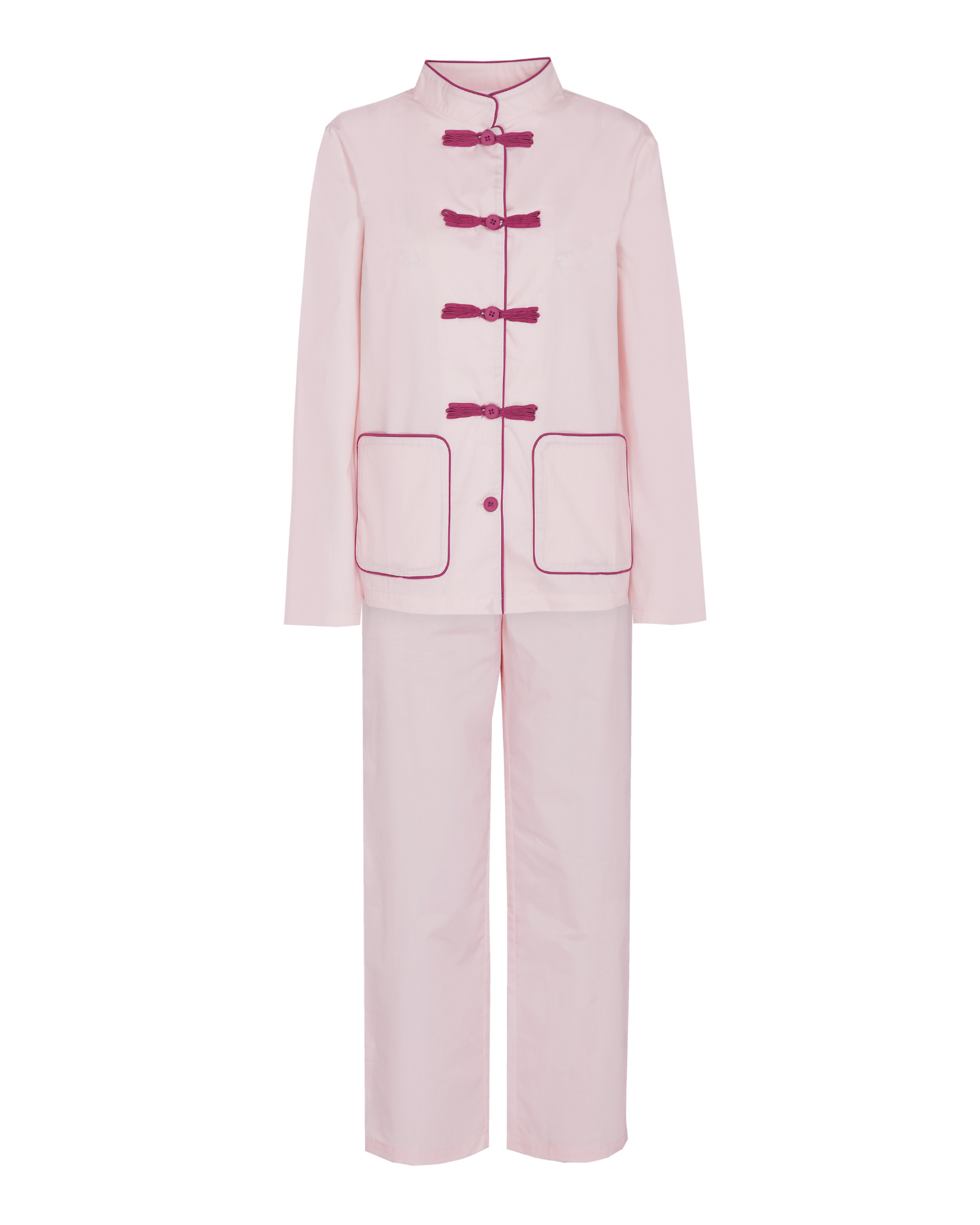 PIJAMA ROSA CON RIBETE