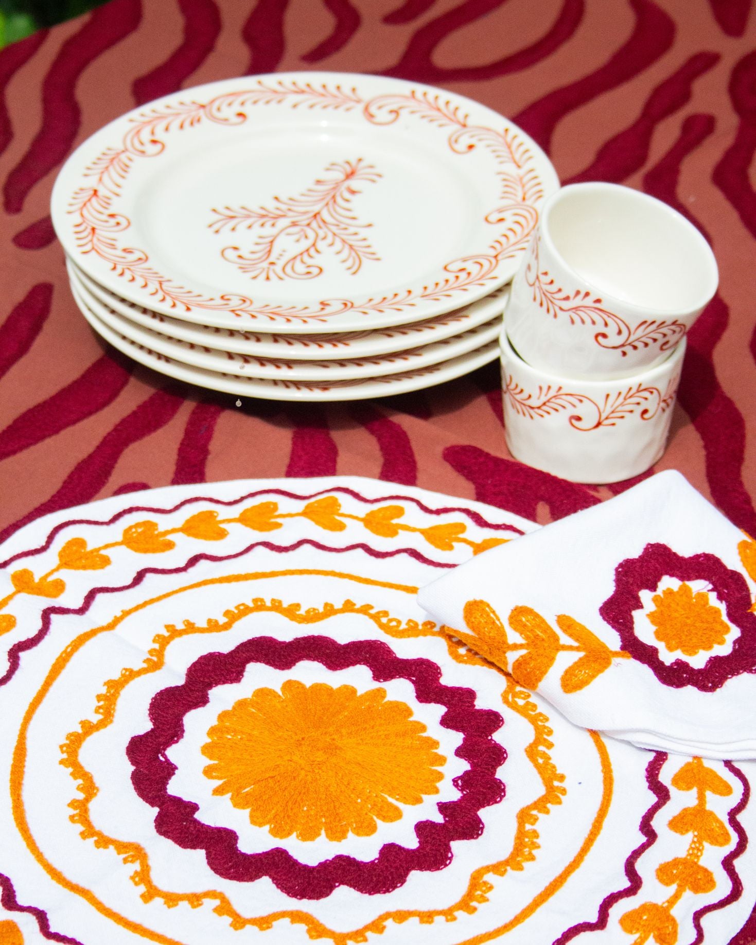 RECTANGULAR BRECA TABLECLOTH (red)