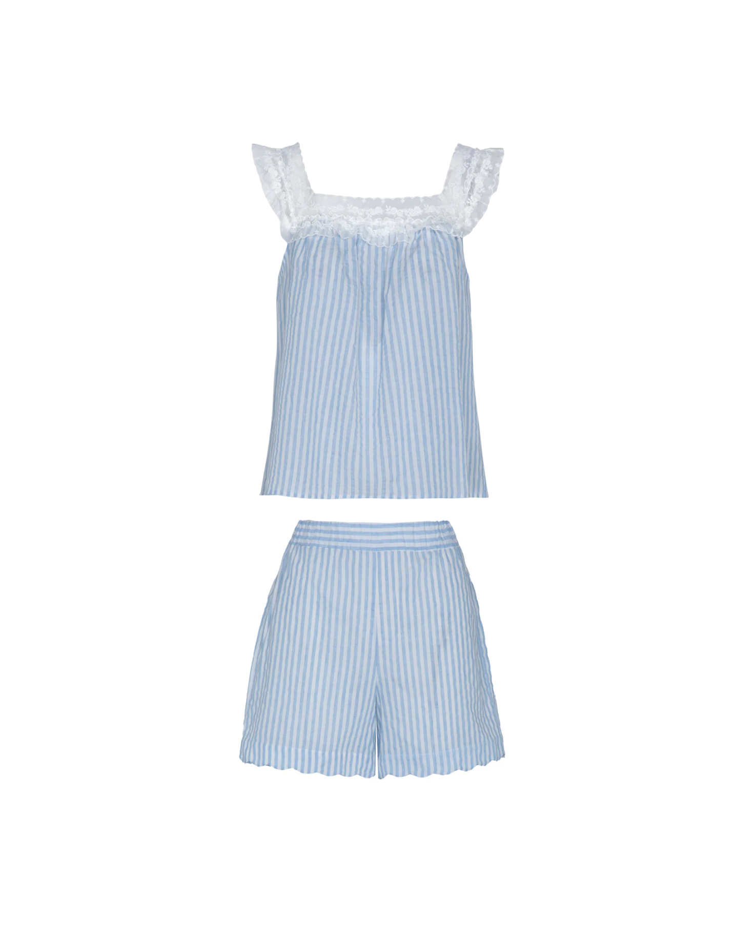 BLUE LINGERIE PAJAMAS SET