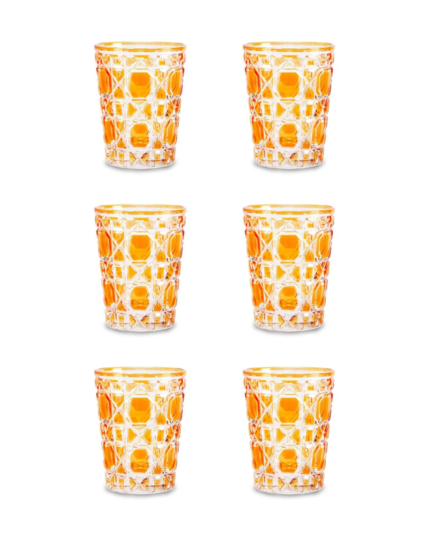 PACK 6 VASOS DE CRISTAL NARANJA