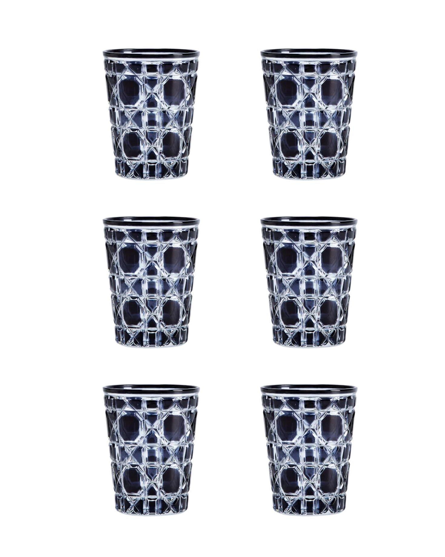 PACK 6 VASOS DE CRISTAL NEGRO