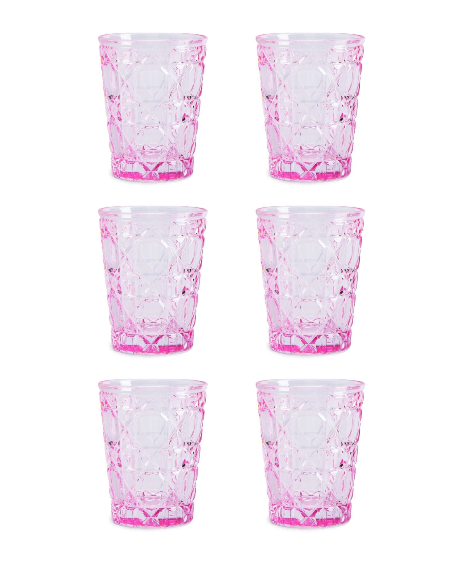 PACK 6 VASOS DE CRISTAL ROSA