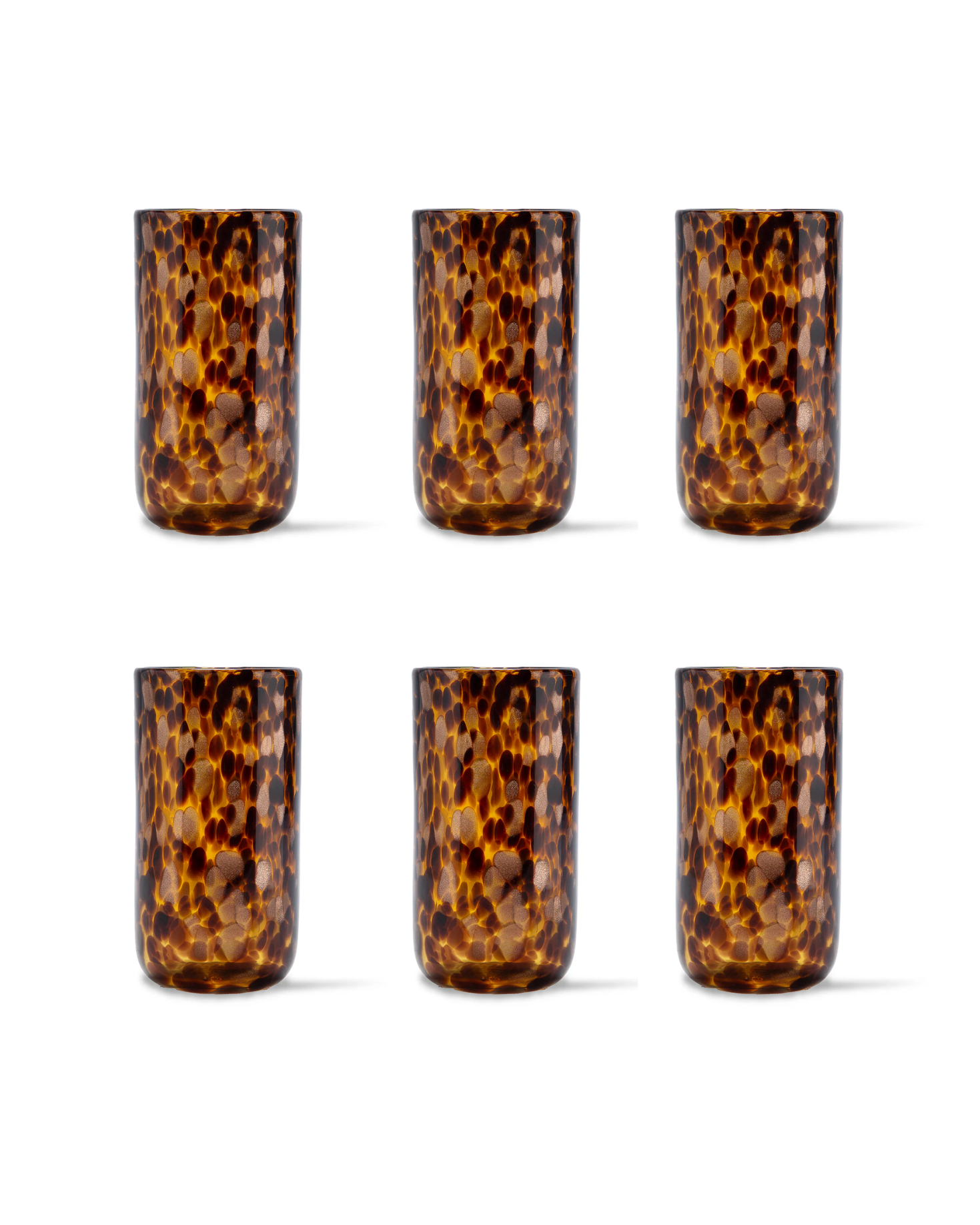 SET OF 6 LONG TORTOISE GLASSES