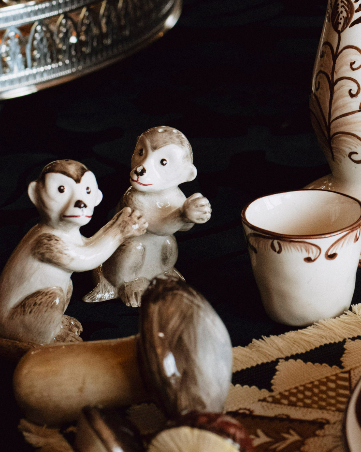 MONKEY CERAMIC SALT AND PEPPER SHAKERS