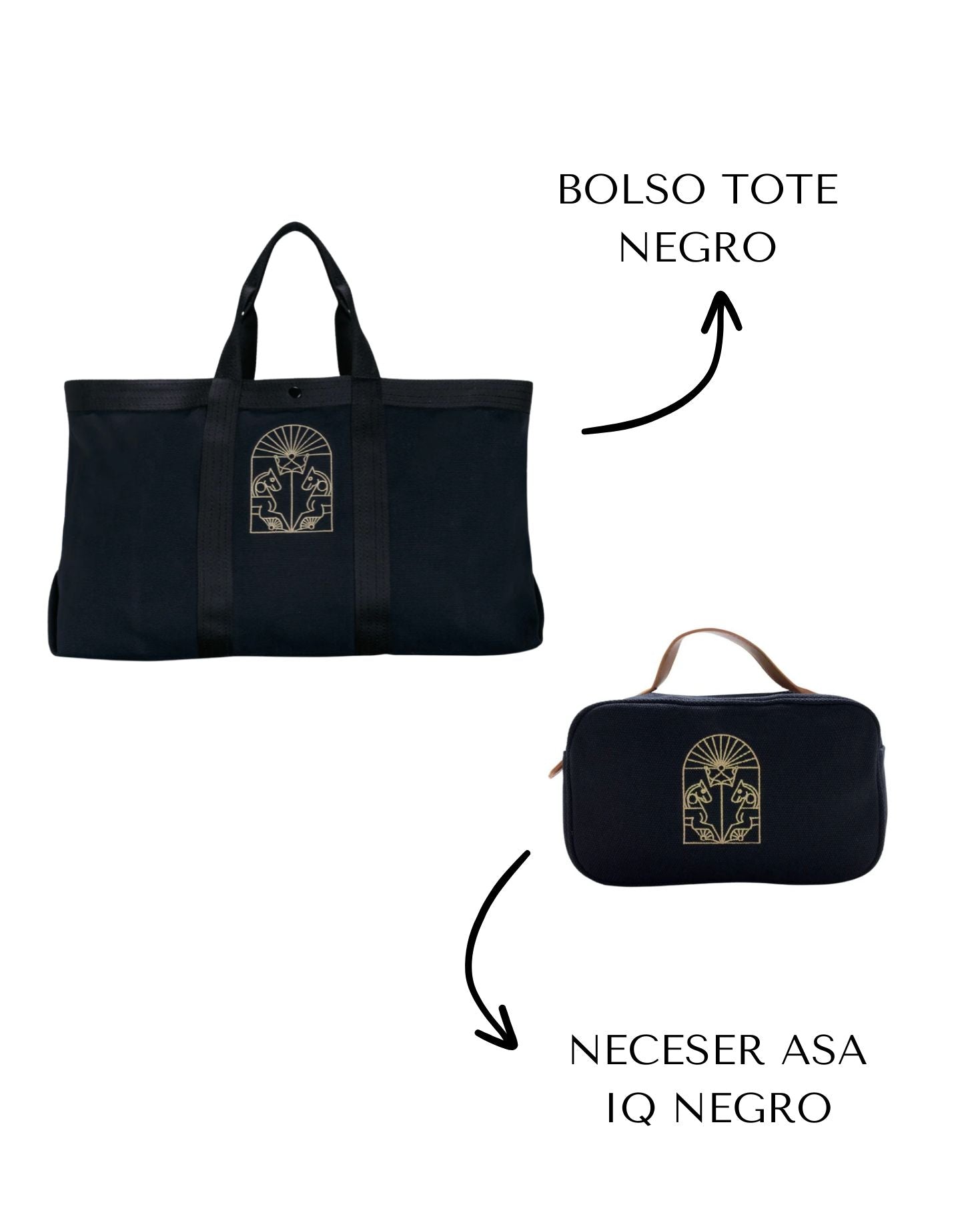 PACK TOTE Y NECESER ASA NEGRO