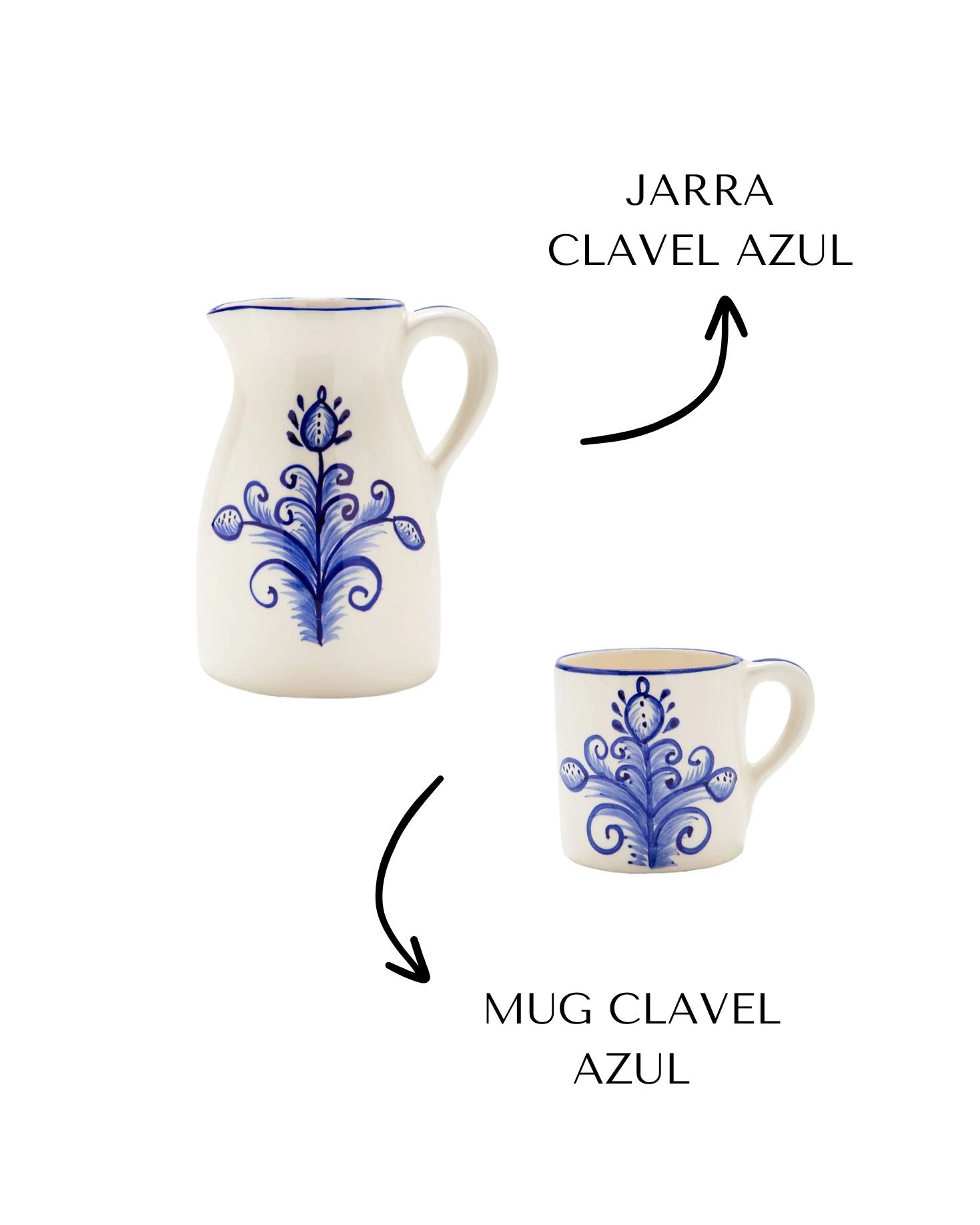 PACK JARRA Y MUG CLAVEL AZUL #ESPECIALDIADELAMADRE