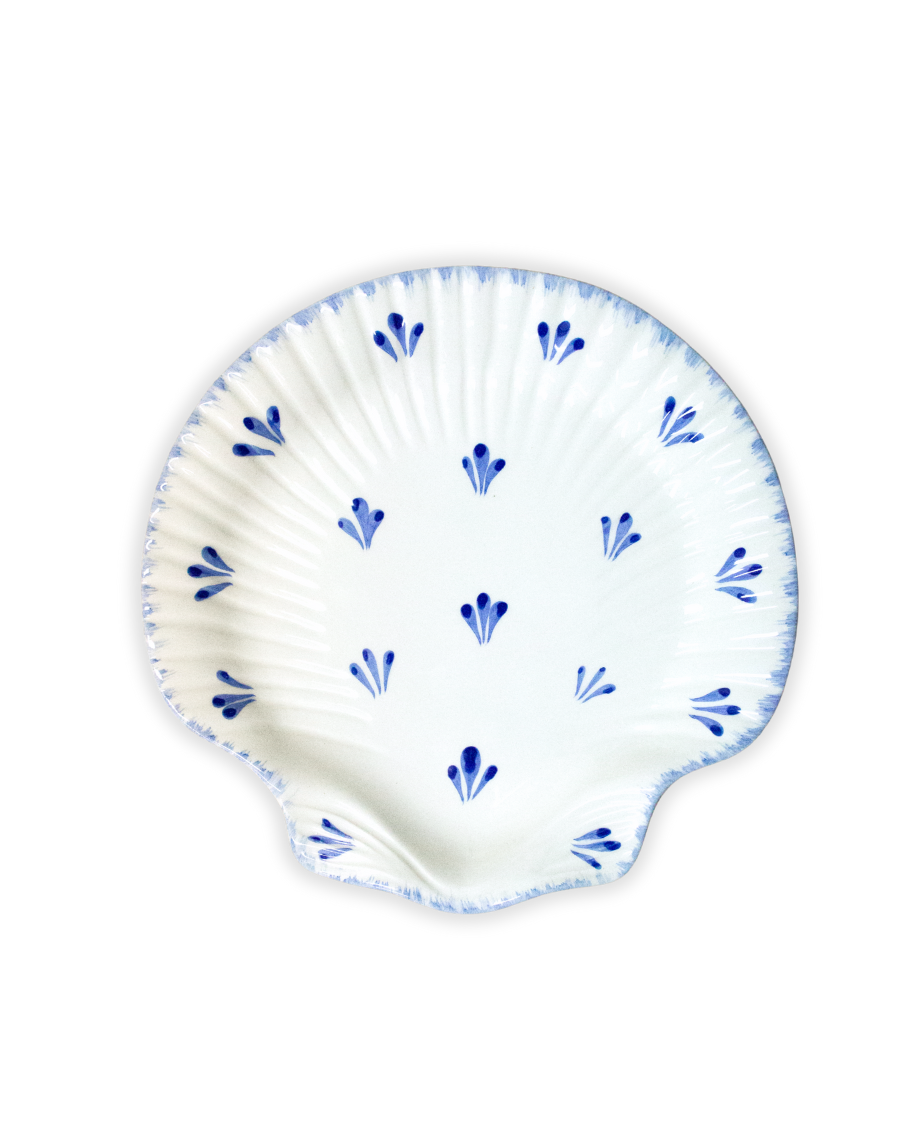 PLATO DE POSTRE CONCHA (azul)