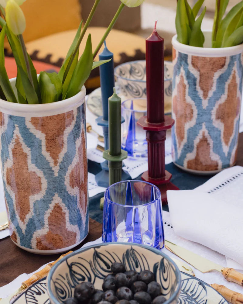 SET DE 6 VASOS DE CRISTAL AZUL