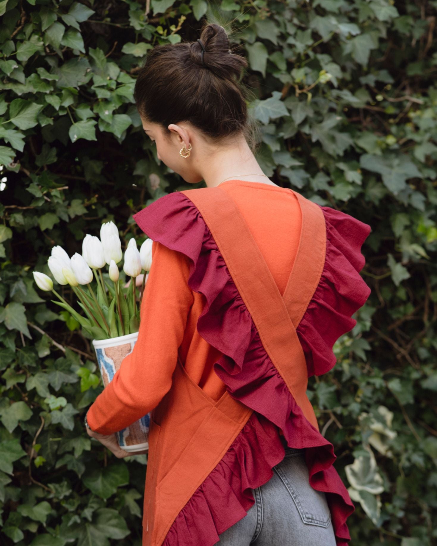 MANDIL LINO CUERPO NARANJA