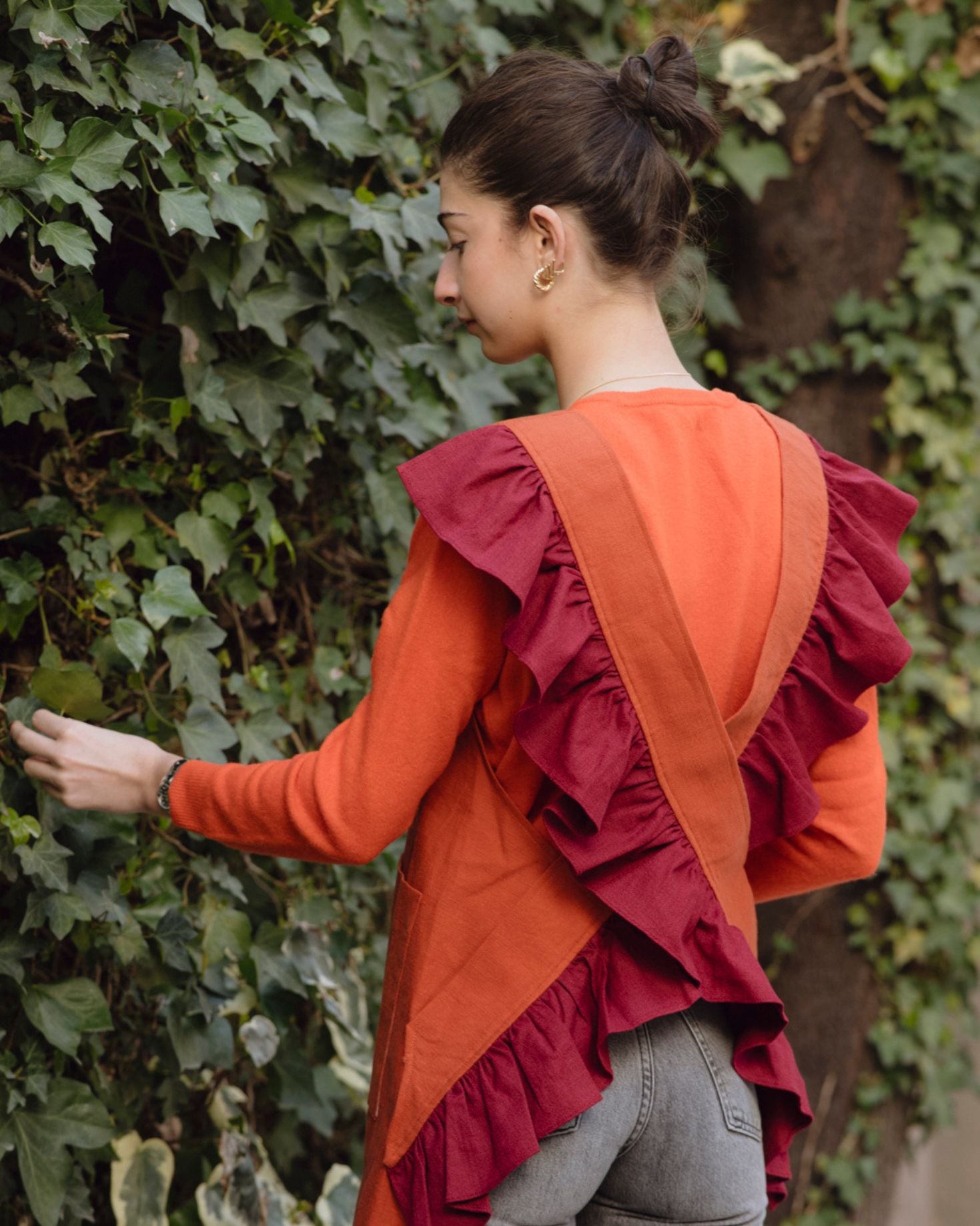 MANDIL LINO CUERPO NARANJA