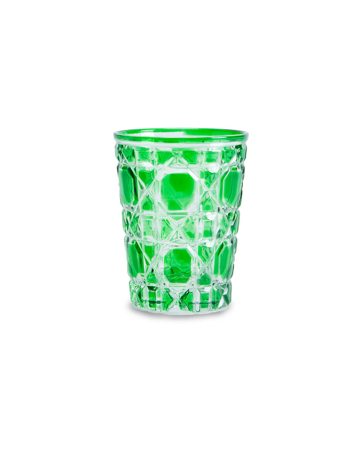 PACK OF 6 GREEN GLASS GLASSES