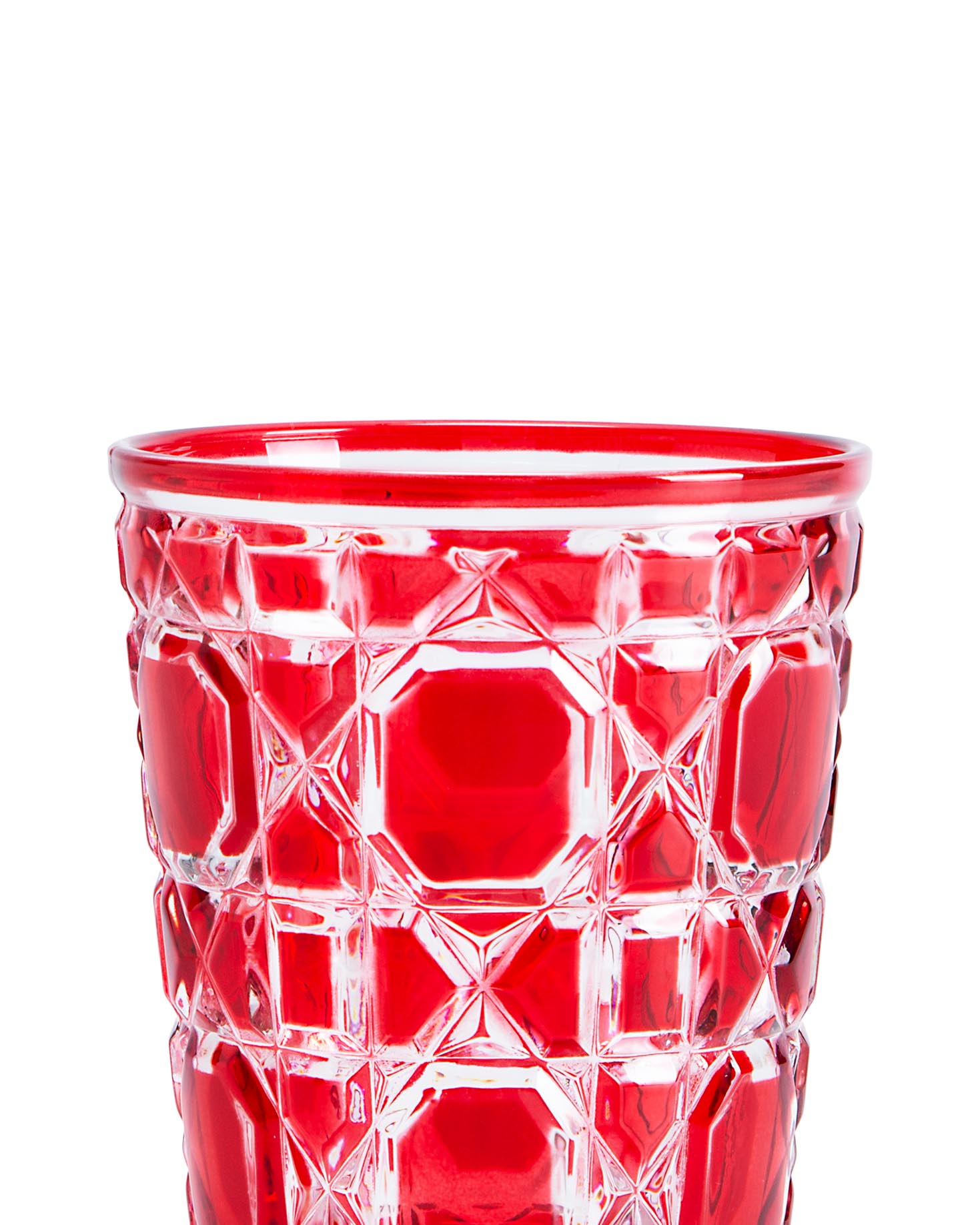 VASO DE CRISTAL ROJO