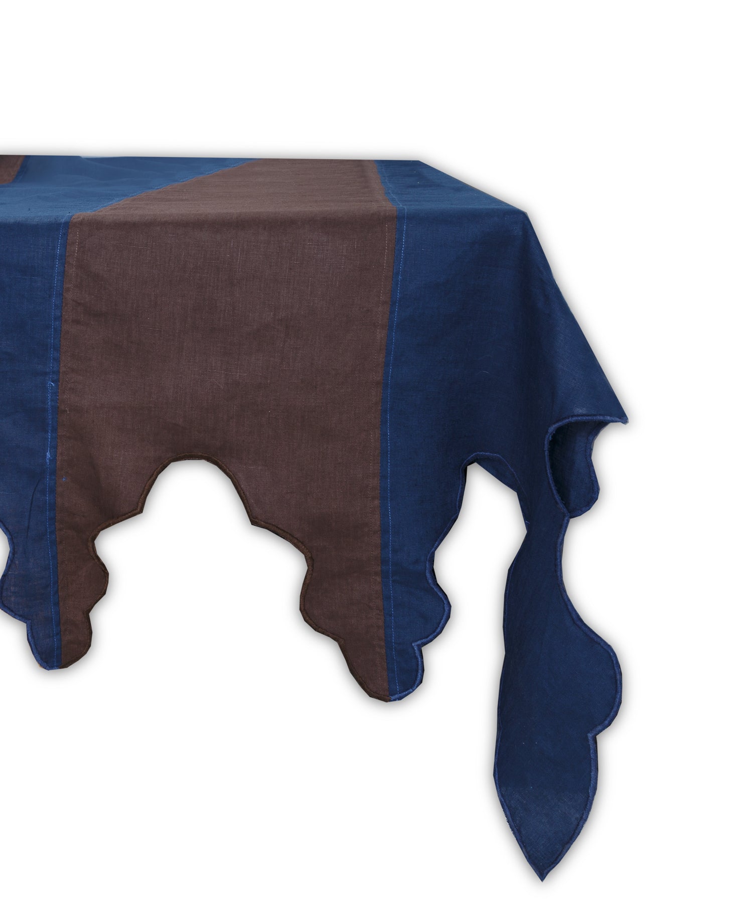 SET MANTEL E INDIVIDUALES AZUL Y MARRON