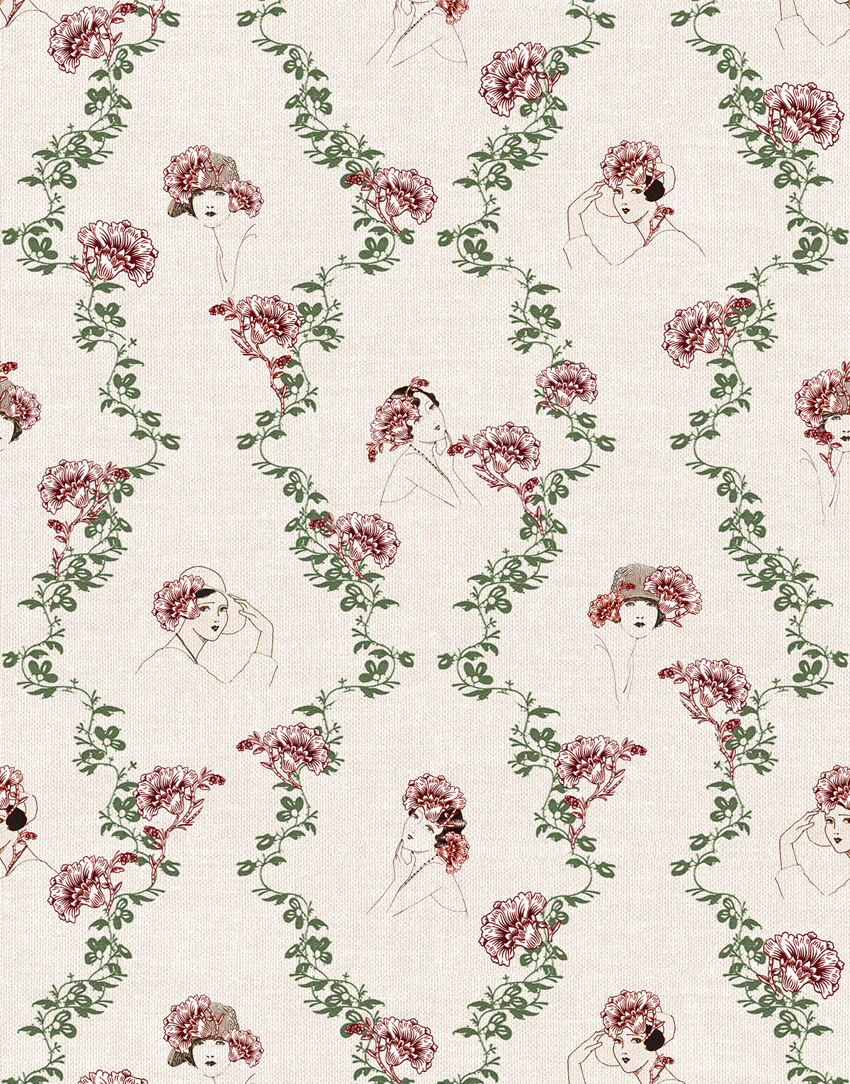 ISABEL GREEN WALLPAPER (5m2 roll)