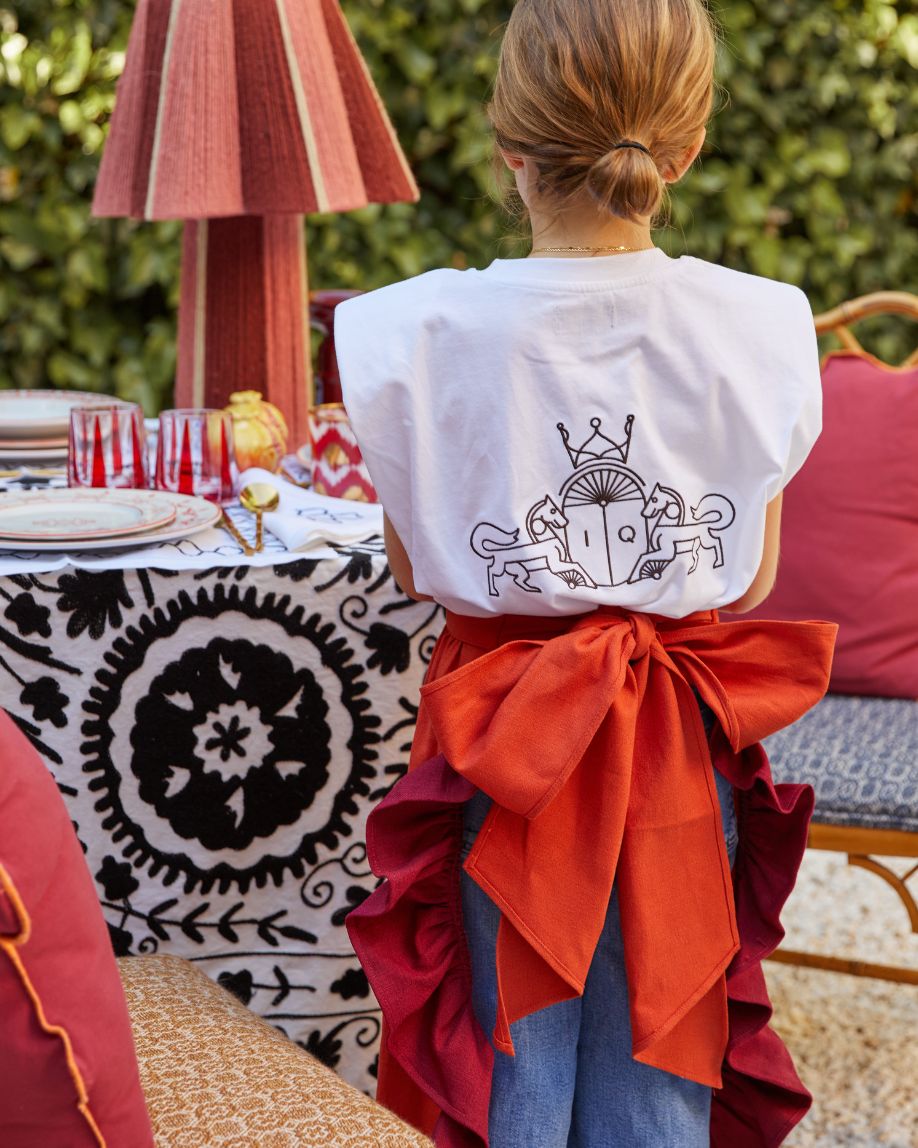 DELANTAL FALDA LINO NARANJA