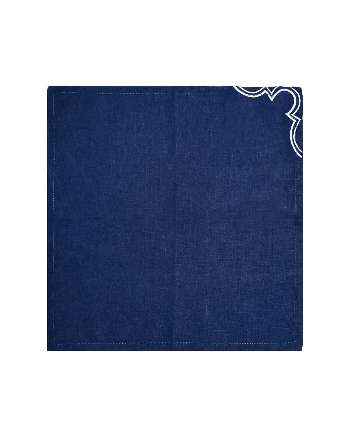INDIVIDUAL AND BLUE NAPKIN WITH WHITE TRIM