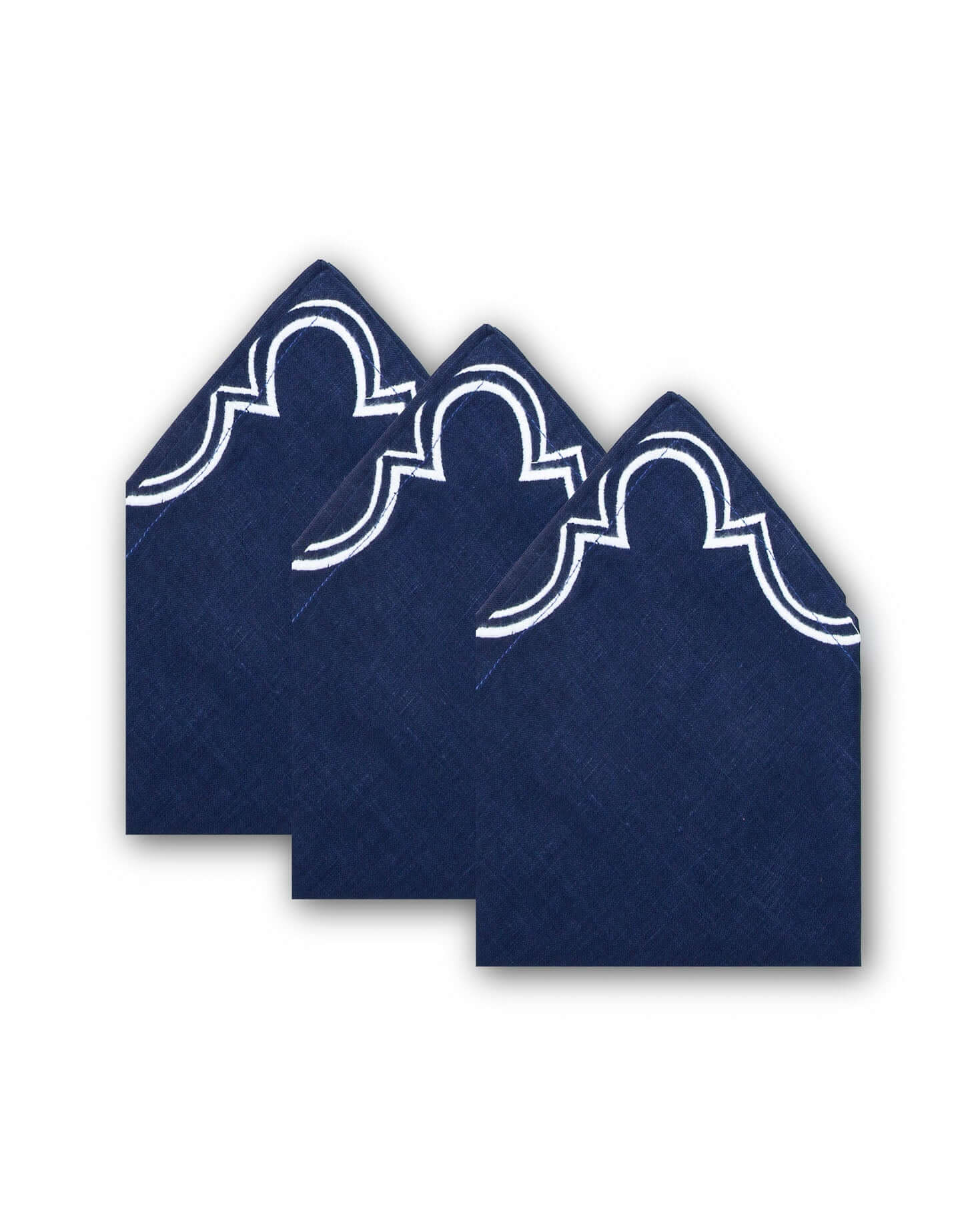INDIVIDUAL AND BLUE NAPKIN WITH WHITE TRIM