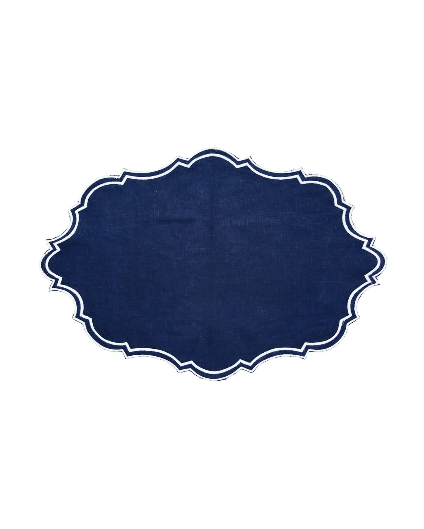 INDIVIDUAL AND BLUE NAPKIN WITH WHITE TRIM