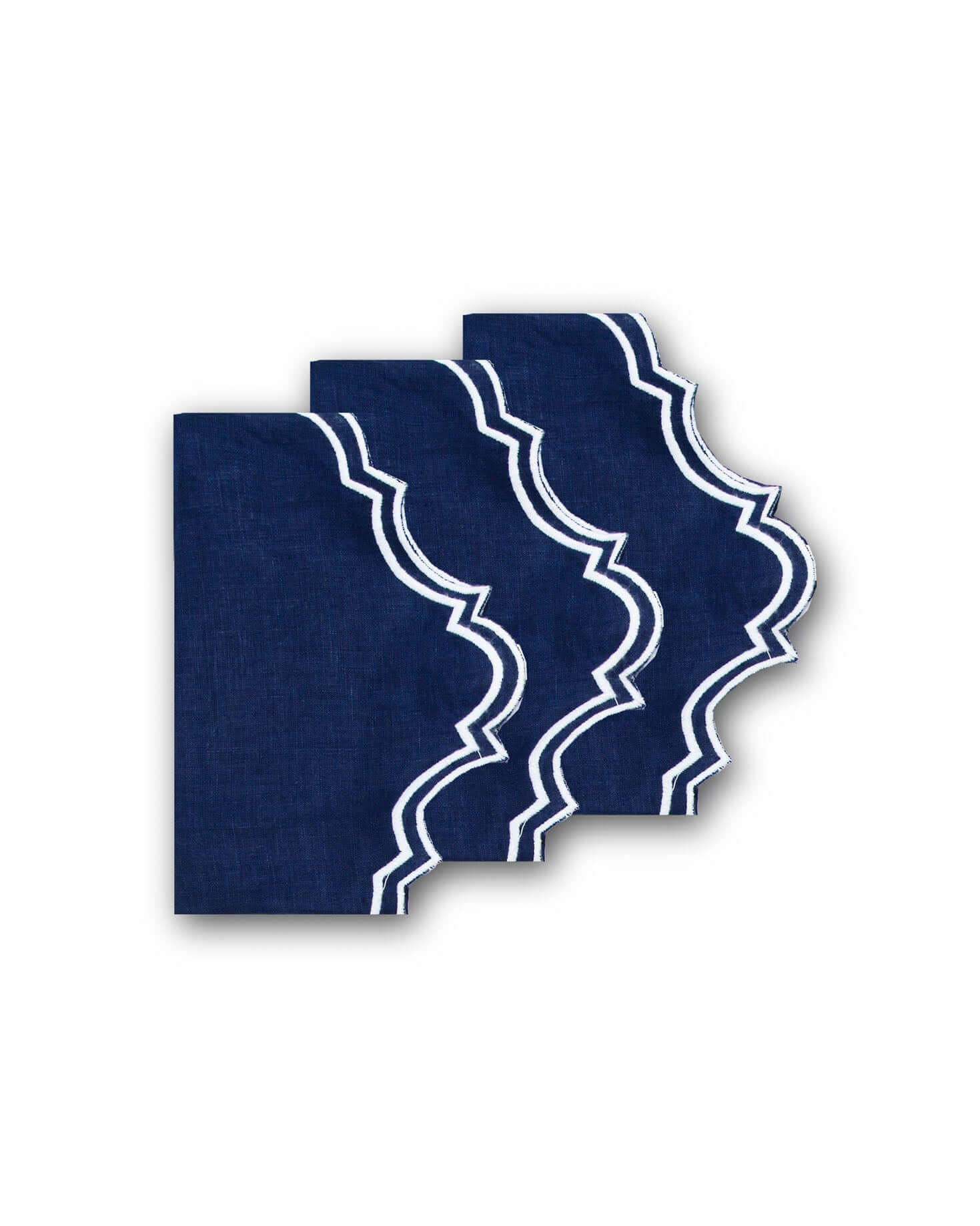 INDIVIDUAL AND BLUE NAPKIN WITH WHITE TRIM