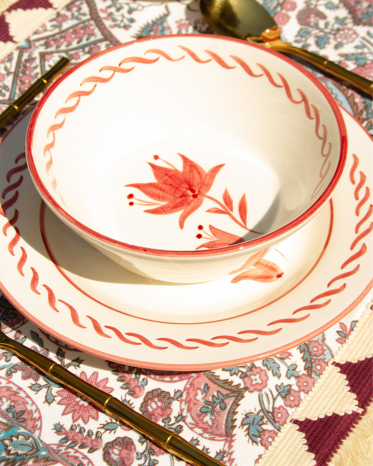 INDIVIDUAL AND BURGUNDY FLORAL NAPKINS