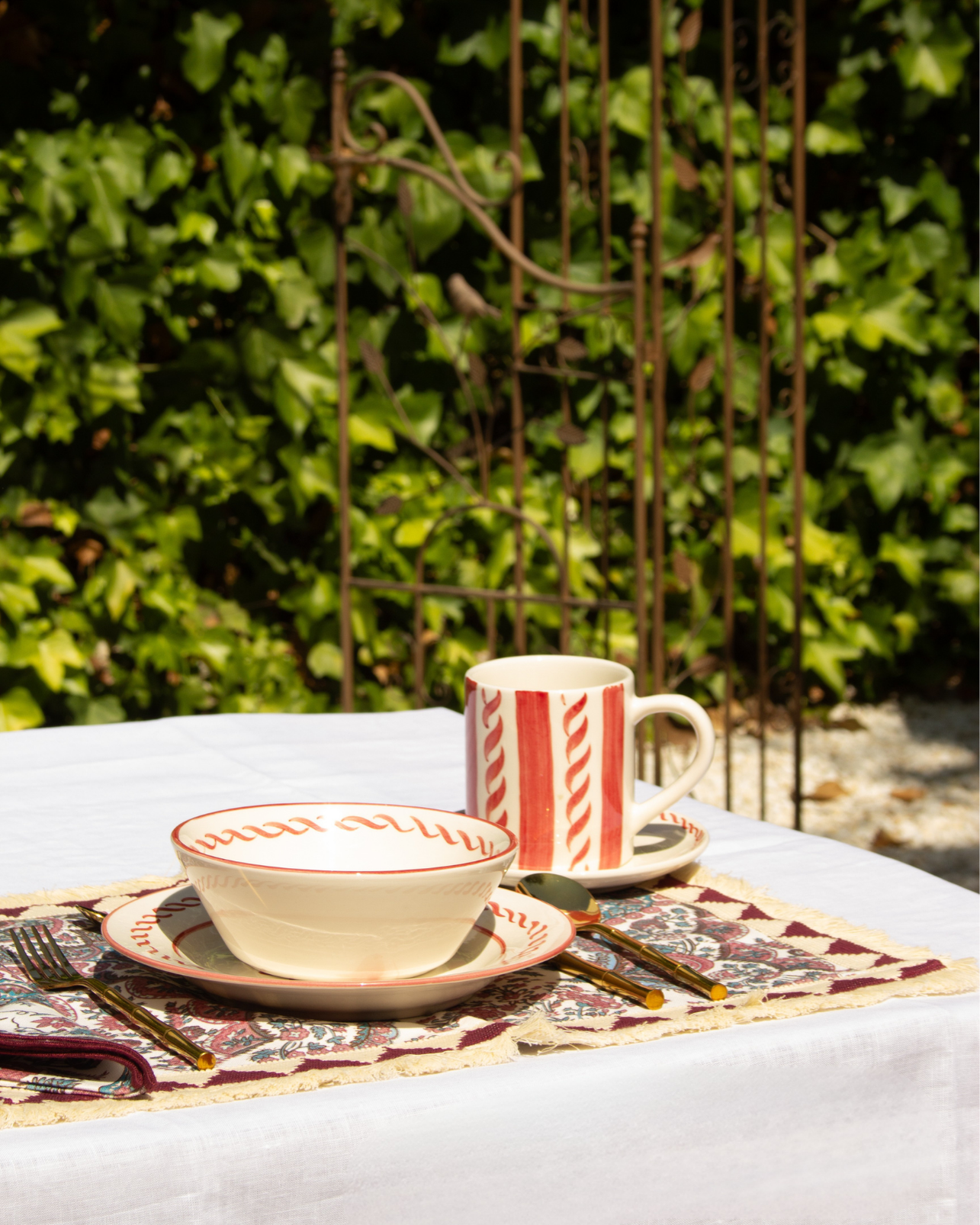 INDIVIDUAL AND BURGUNDY FLORAL NAPKINS