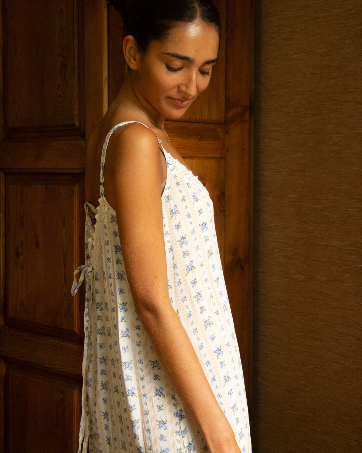 CAMISÓN GALA (floral rayas)