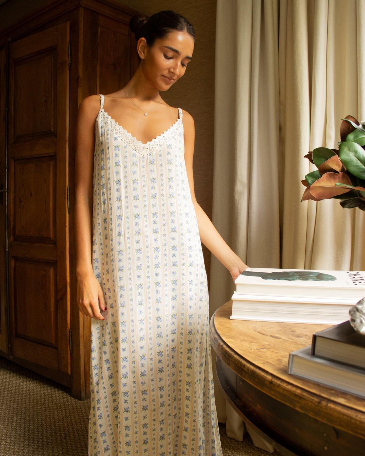 CAMISÓN GALA (floral rayas)