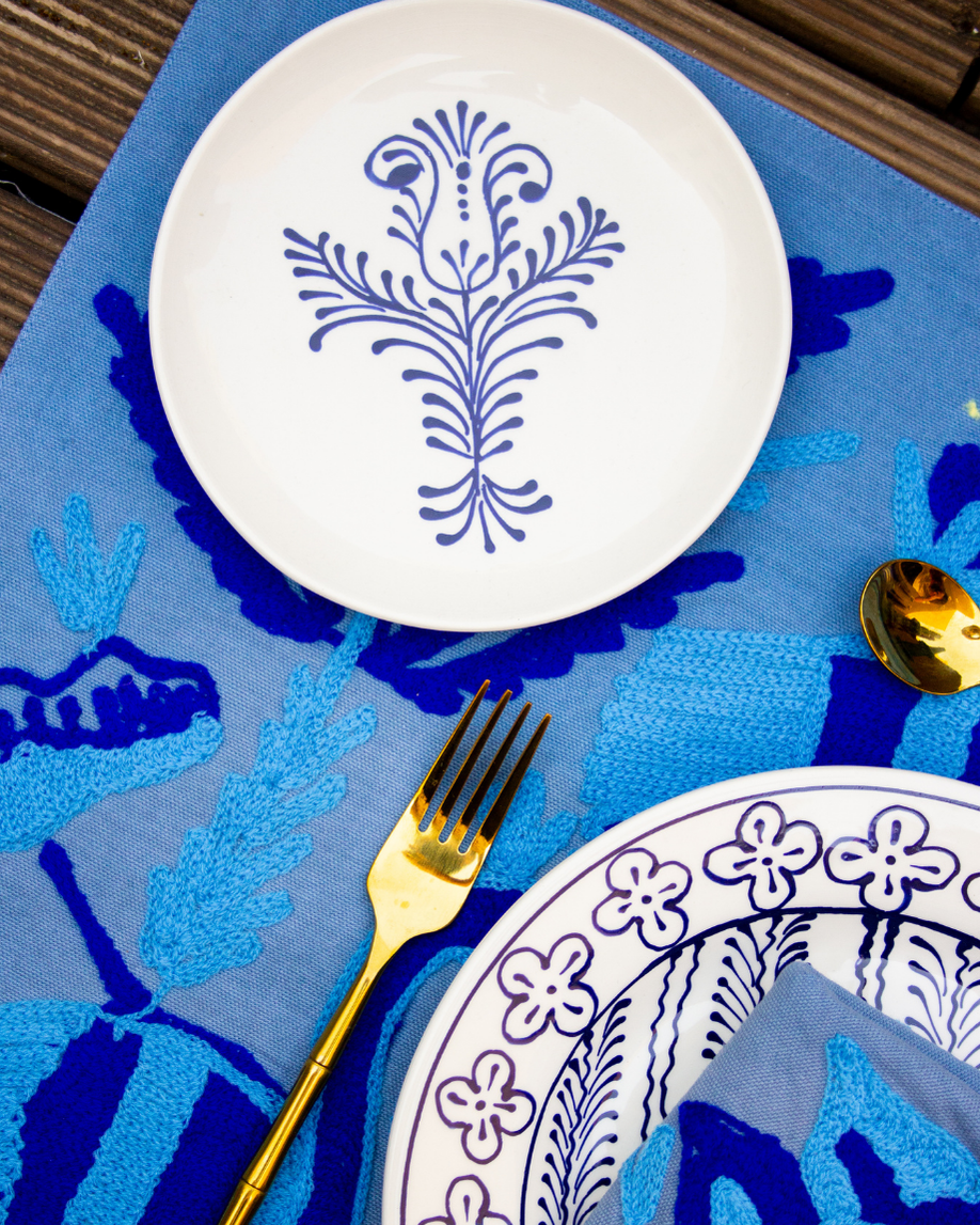 PLATO DE PAN TERRACOTA (azul)