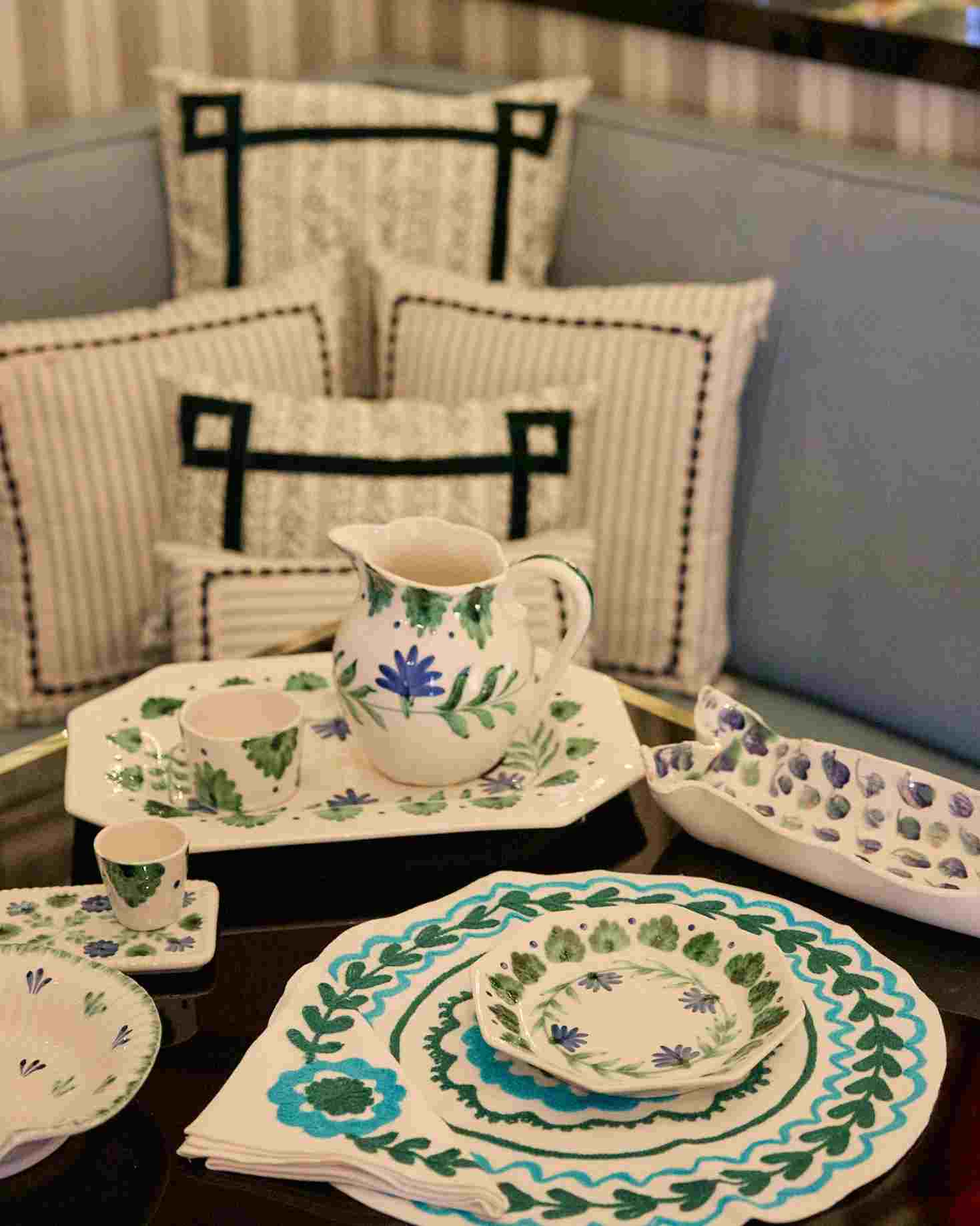 SET INDIVIDUAL Y SERVILLETA CALÉNDULA AZUL