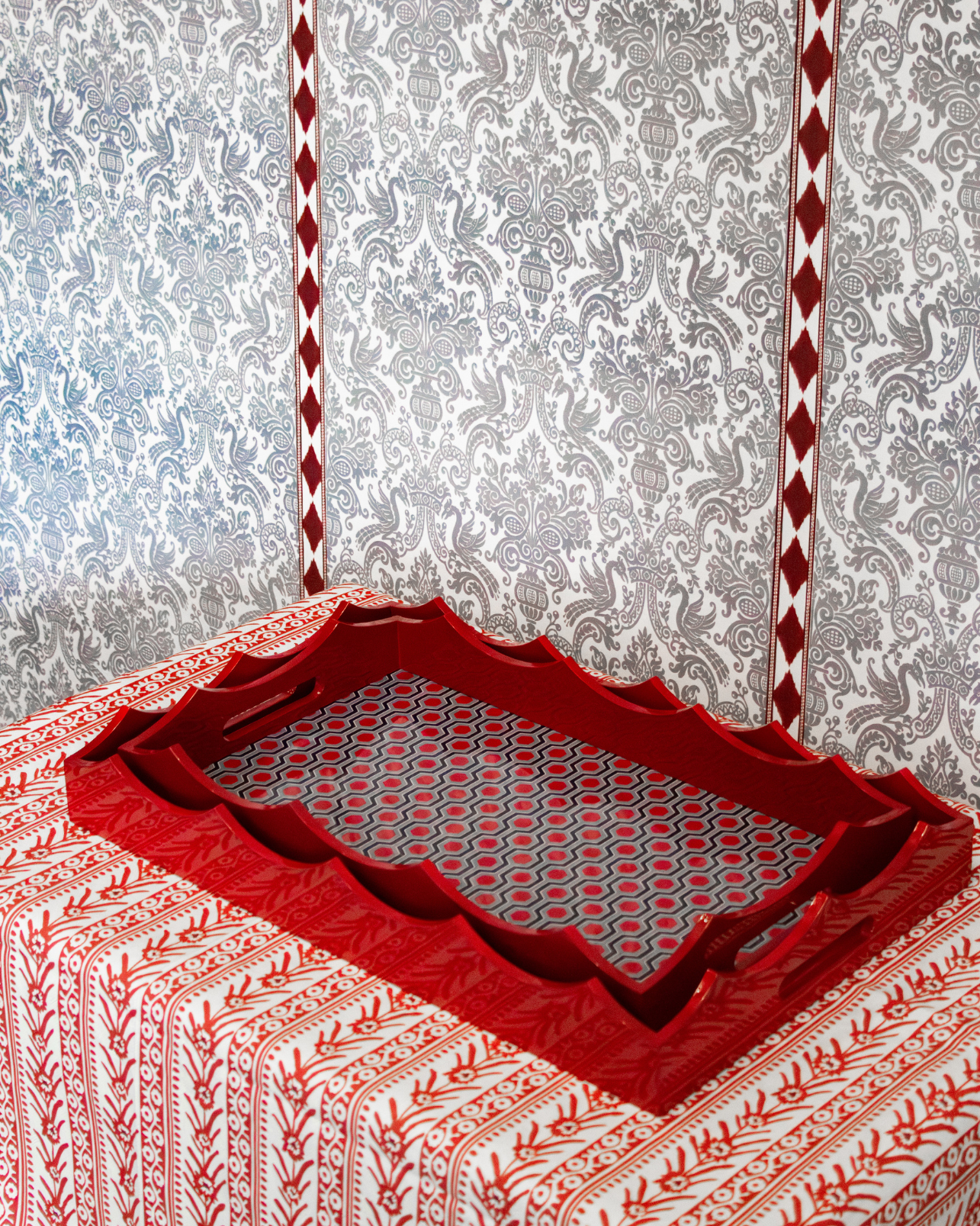 BANDEJA AURORA GRÁFICA (Burdeos y azul)