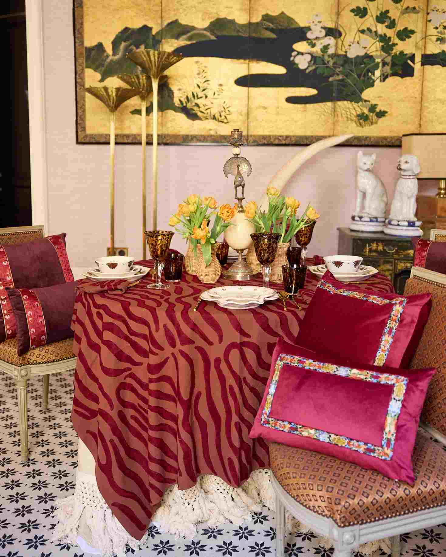 RECTANGULAR BRECA TABLECLOTH (red)