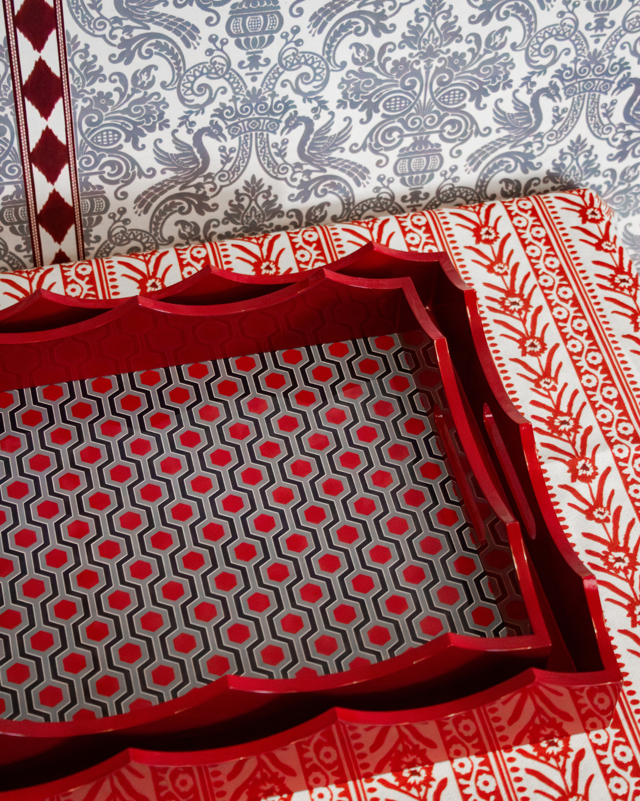 BANDEJA AURORA GRÁFICA (Burdeos y azul)