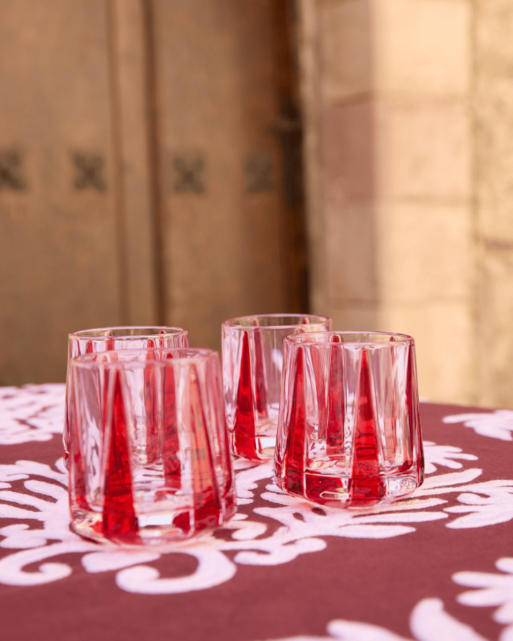 VASO CRISTAL RAYA (rojo)
