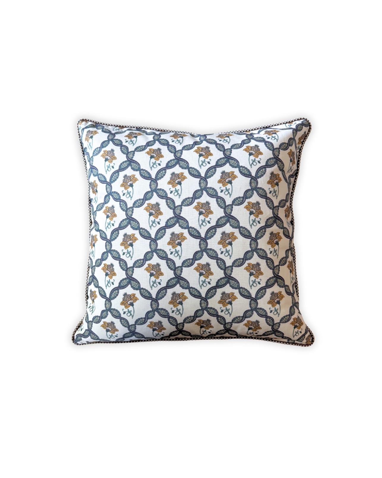 LARGE GARDENIA TRIAGE CUSHION (Blue)